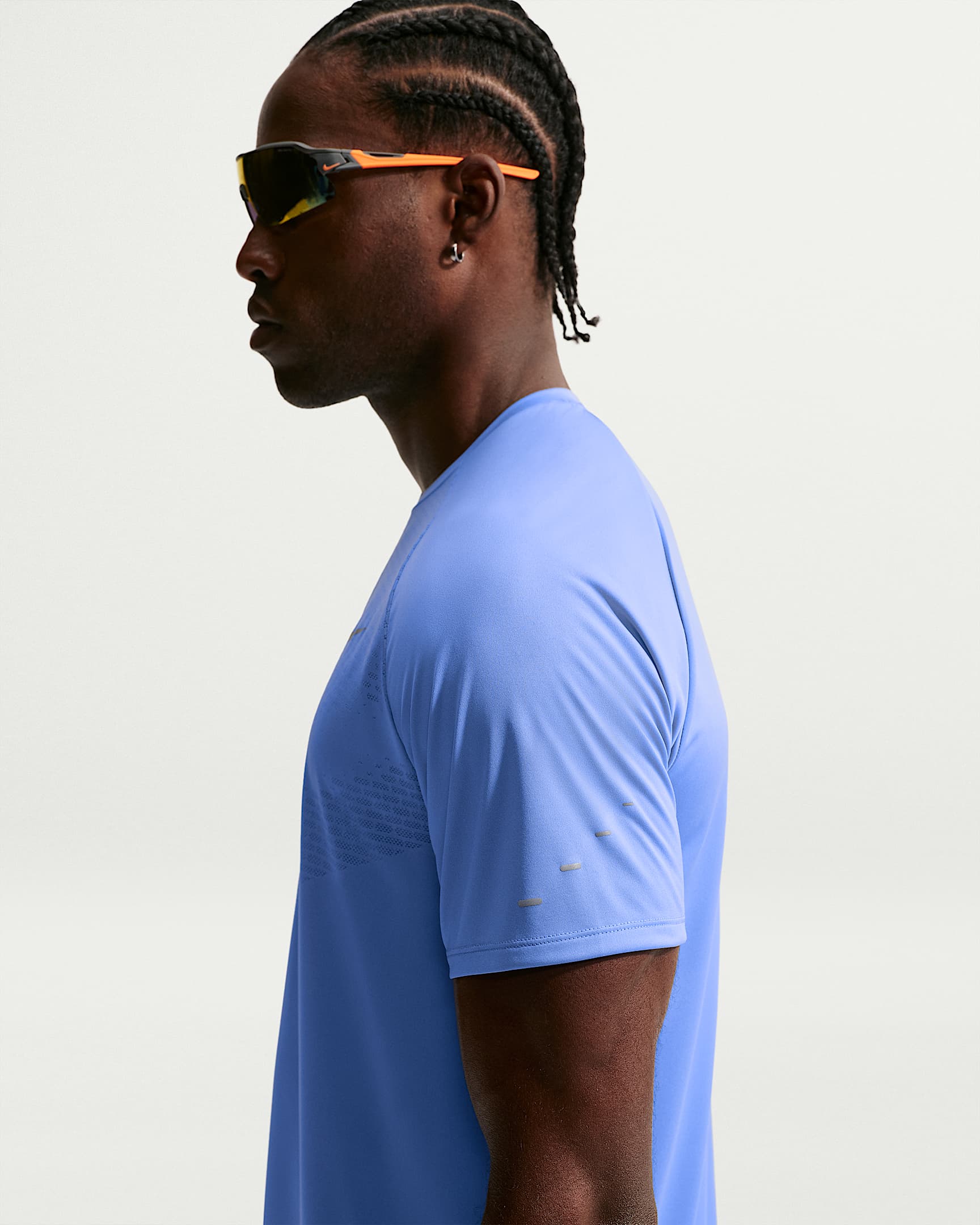 Kortärmad löpartröja Nike Stride Dri-FIT ADV för män - Royal Pulse