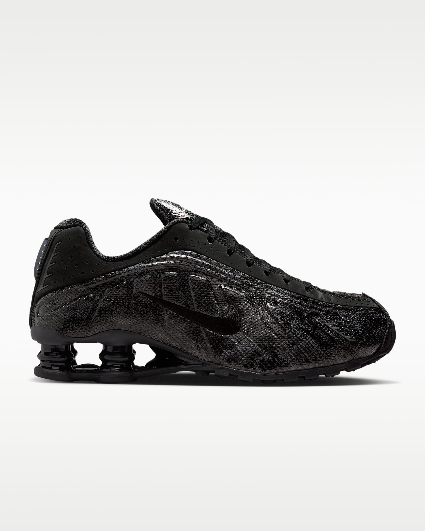Nike Shox R4 Print Women's Shoes - Black/Metallic Silver/Dark Grey/Black