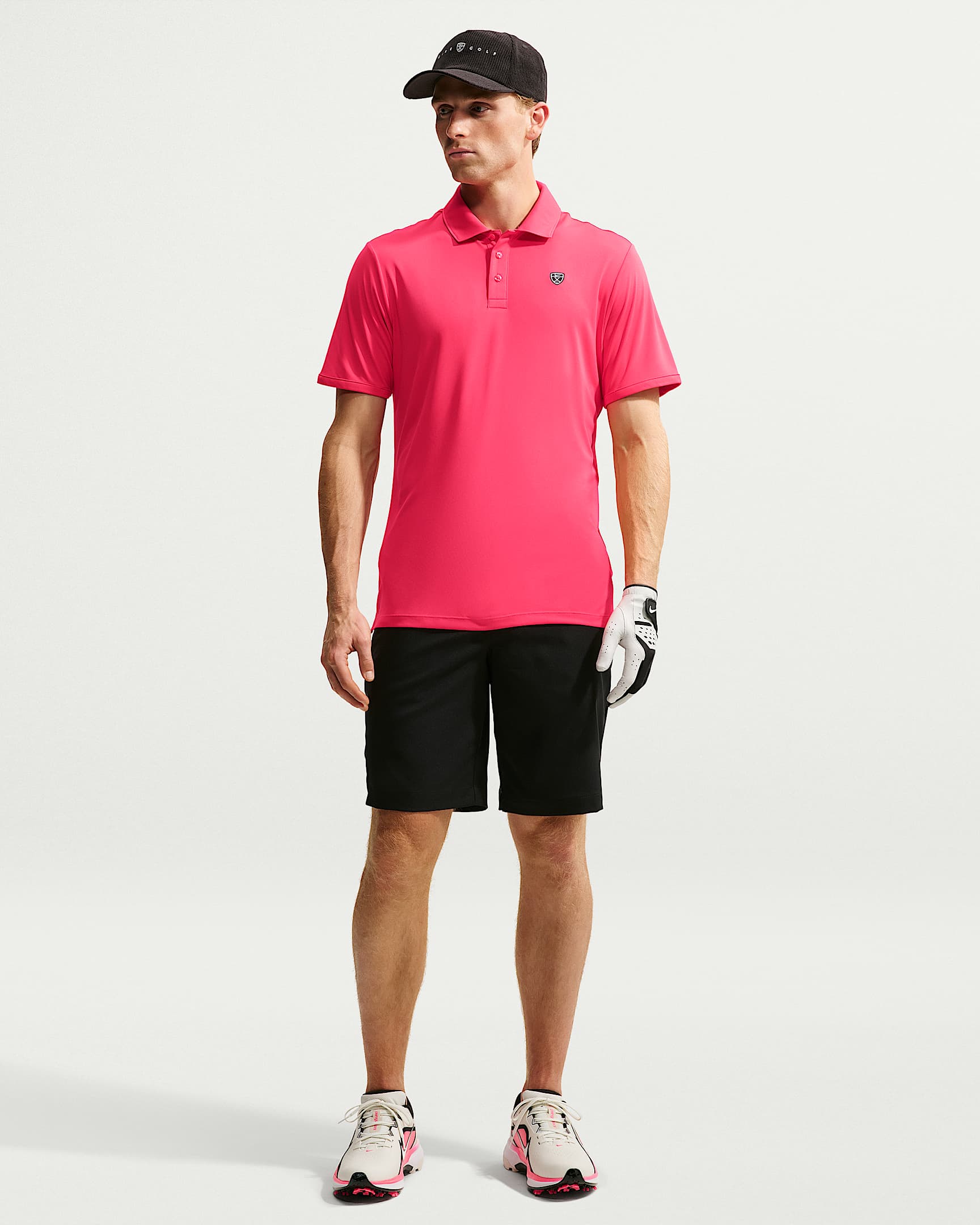 Nike Par Men's Dri-FIT Chest-Logo Golf Polo - Fusion Red/Black