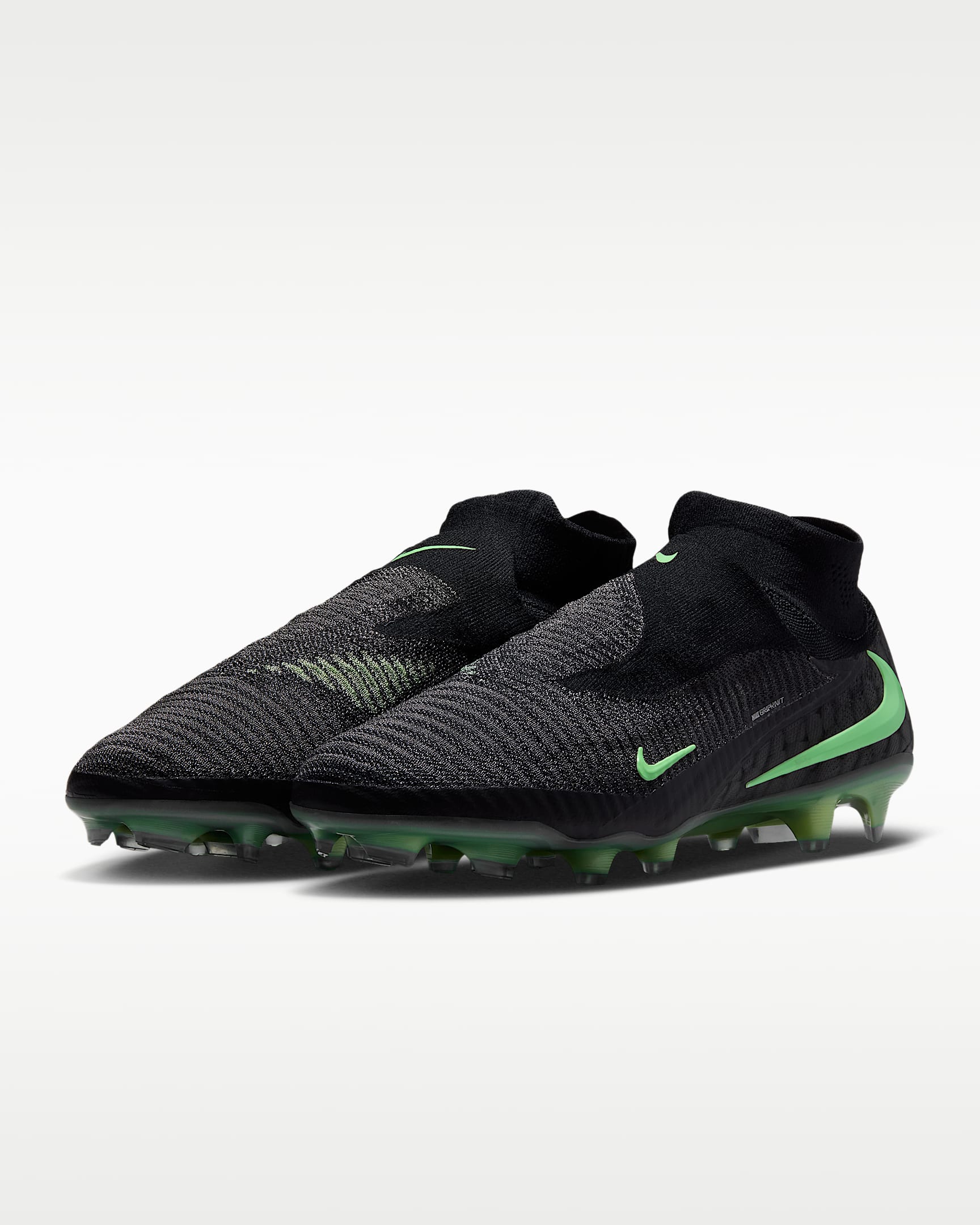 Nike Phantom 6 High Elite Firm-Ground Soccer Cleats - Black/Black/Illusion Green
