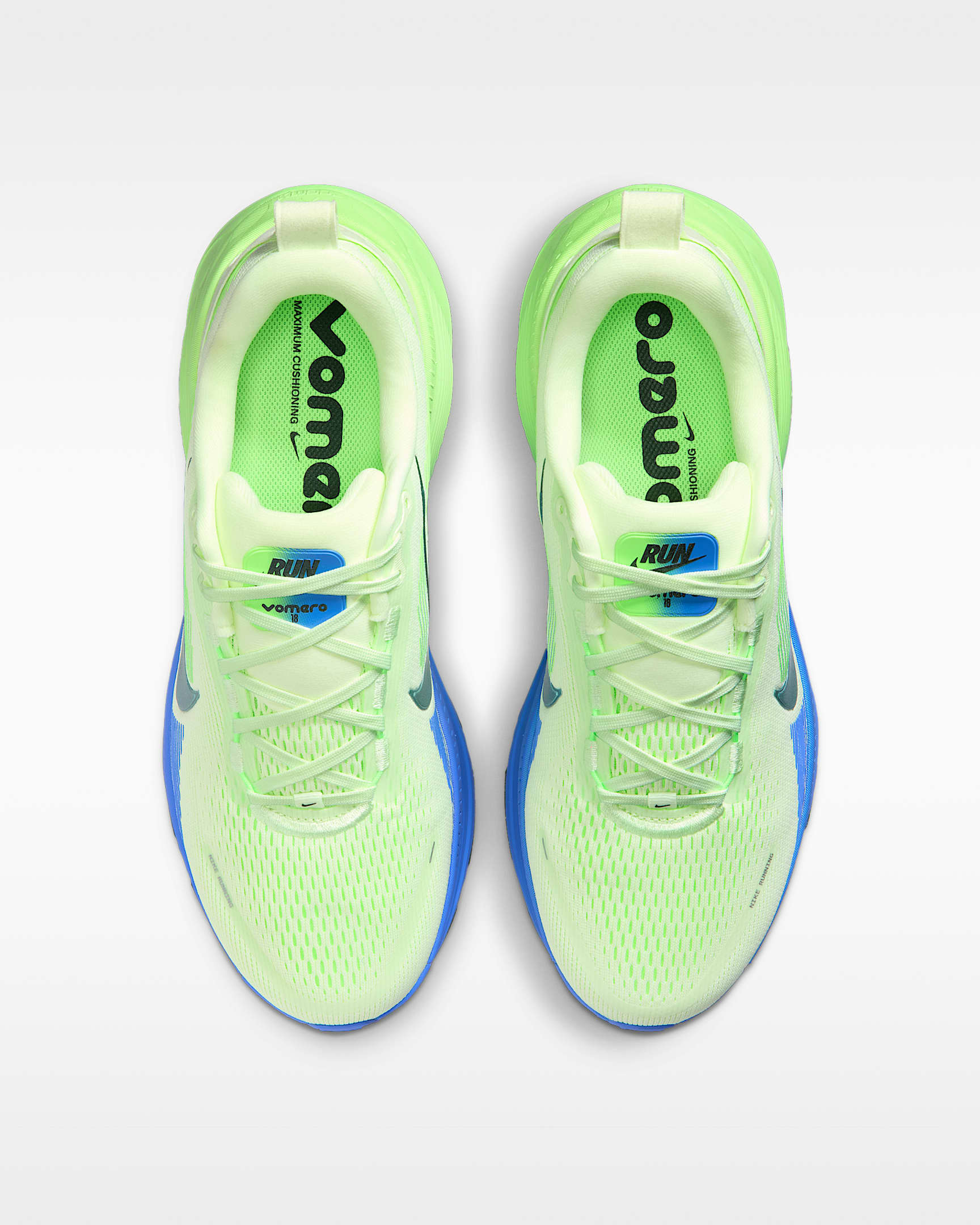 Nike Vomero 18 Men's Road Running Shoes - White/Volt Tint/Sapphire/Black Spruce