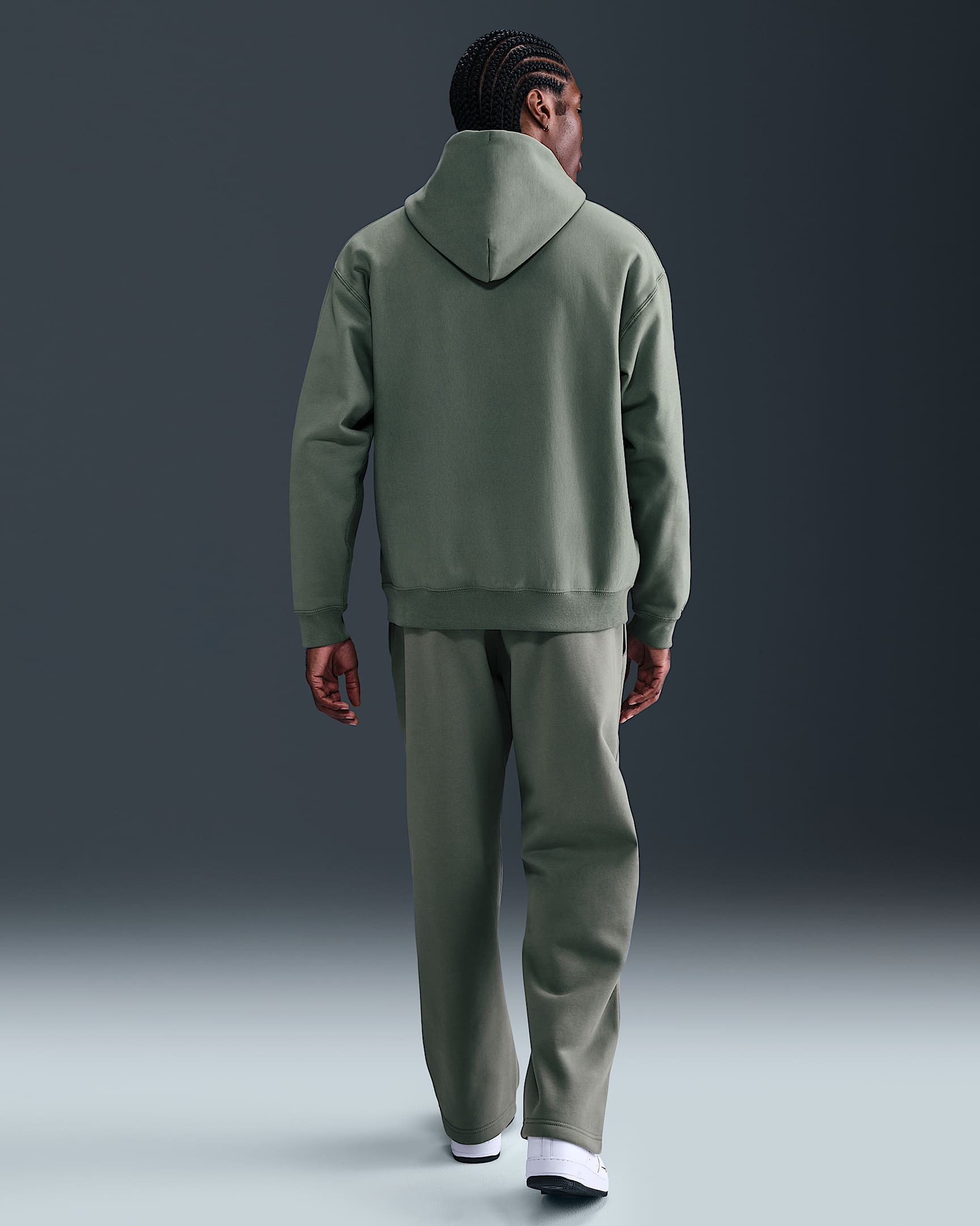 Nike Solo Swoosh Hoodie (Herren) - Clay Green/Clay Green/Weiß