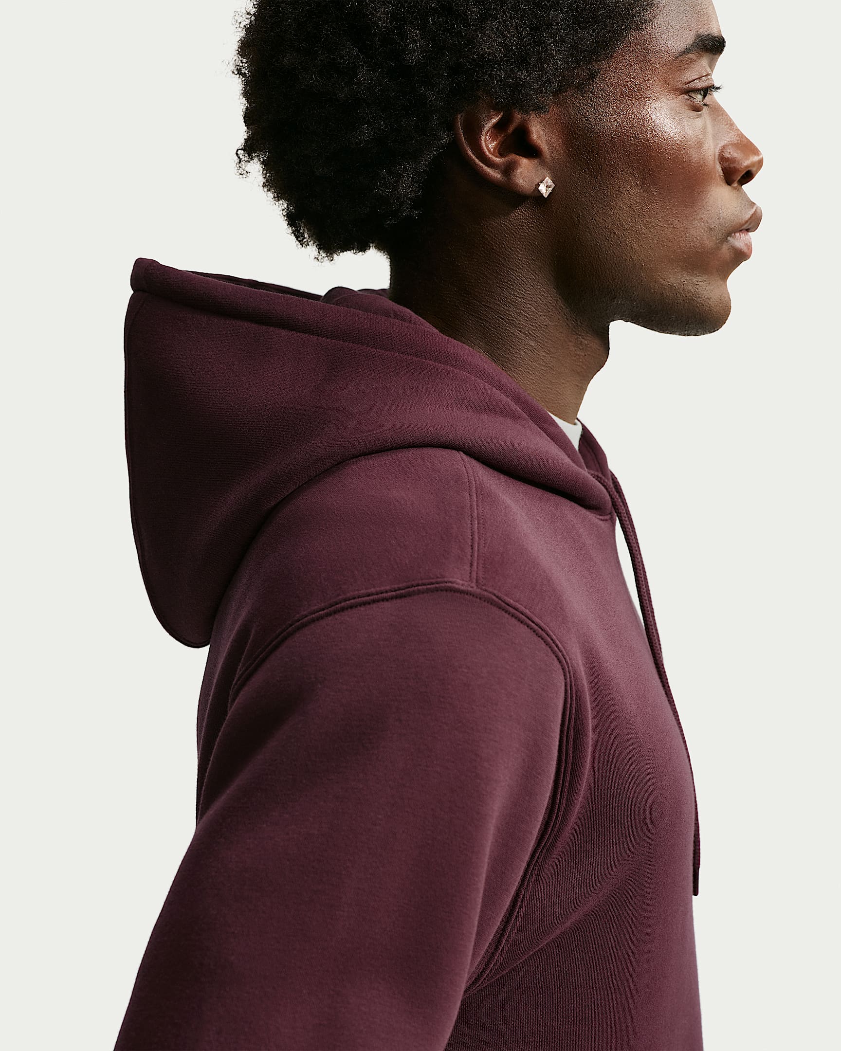 Nike Club Men's Pullover Fleece Hoodie - Burgundy Crush/Burgundy Crush/Metallic Gold