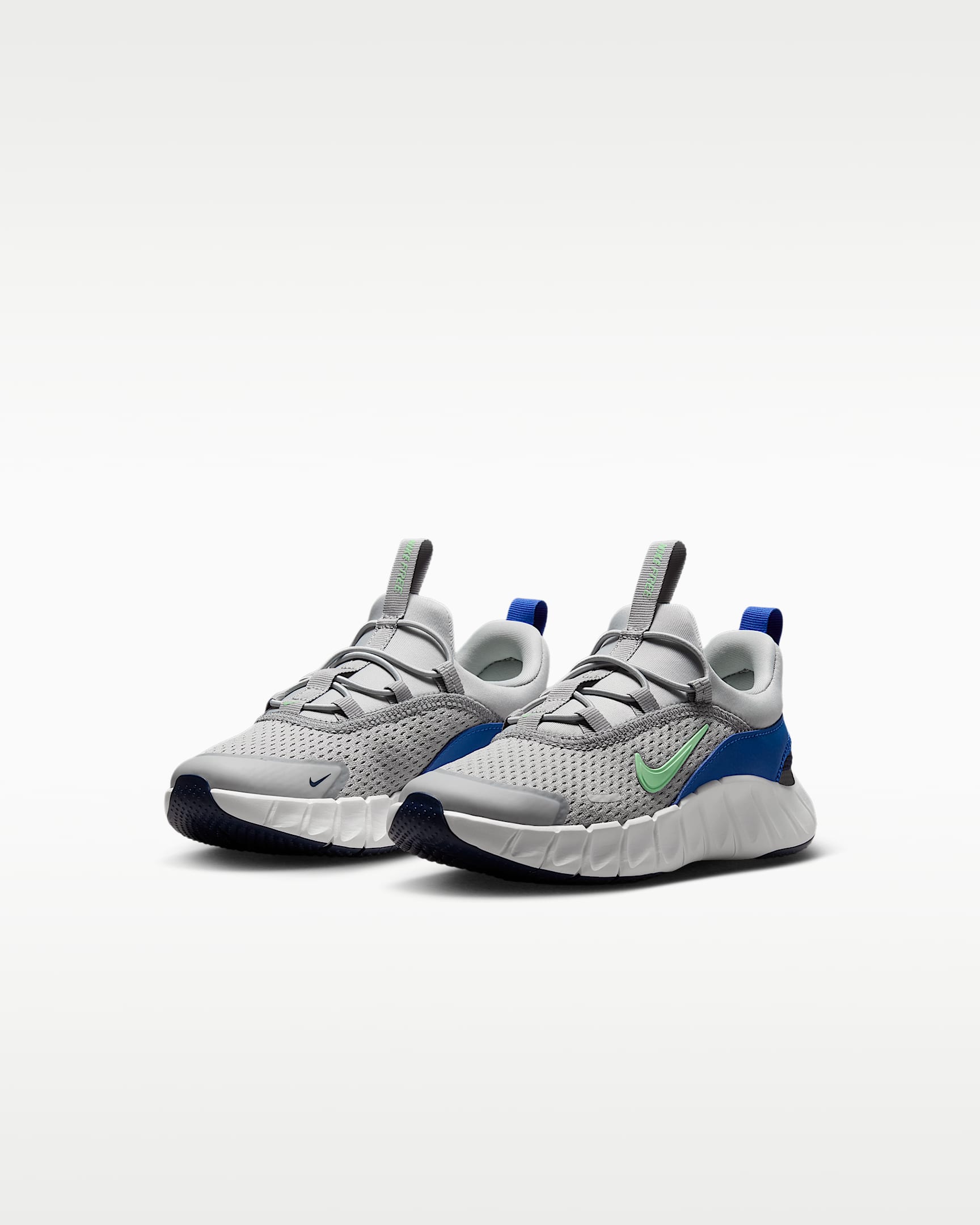 Nike Free Ride Little Kids' Running Shoes - Light Smoke Grey/Game Royal/Obsidian/Illusion Green