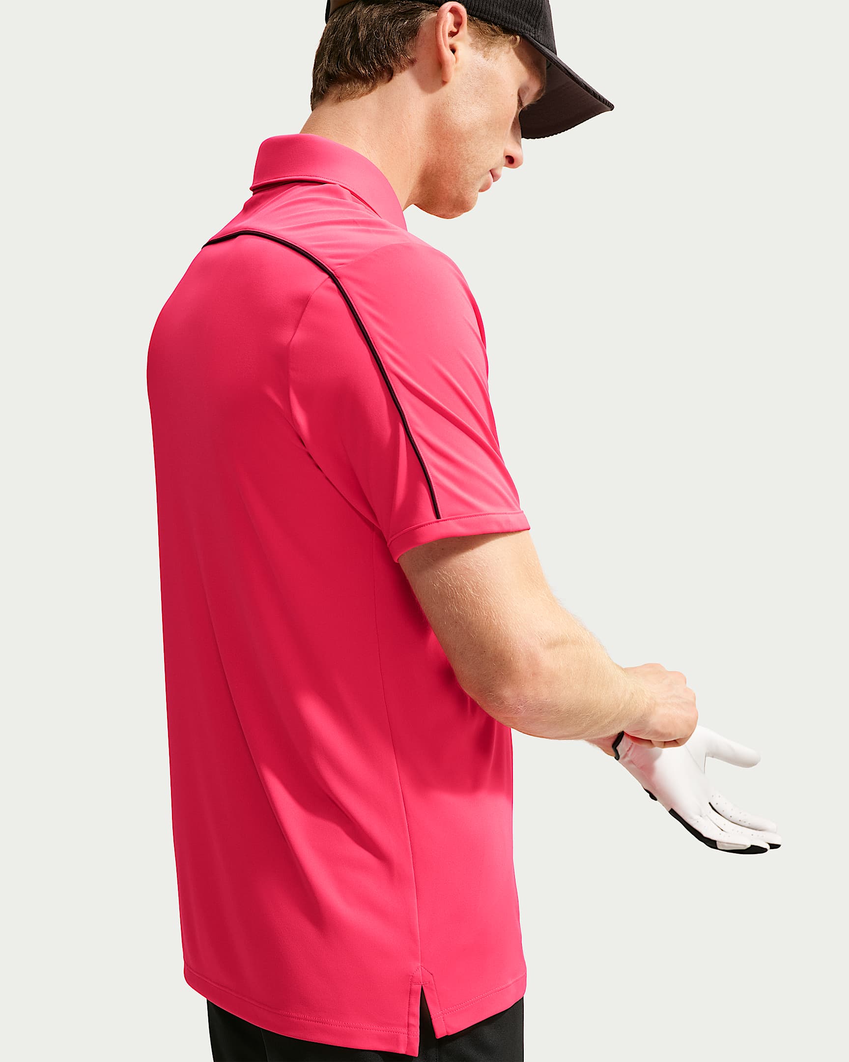 Nike Par Men's Dri-FIT Chest-Logo Golf Polo - Fusion Red/Black