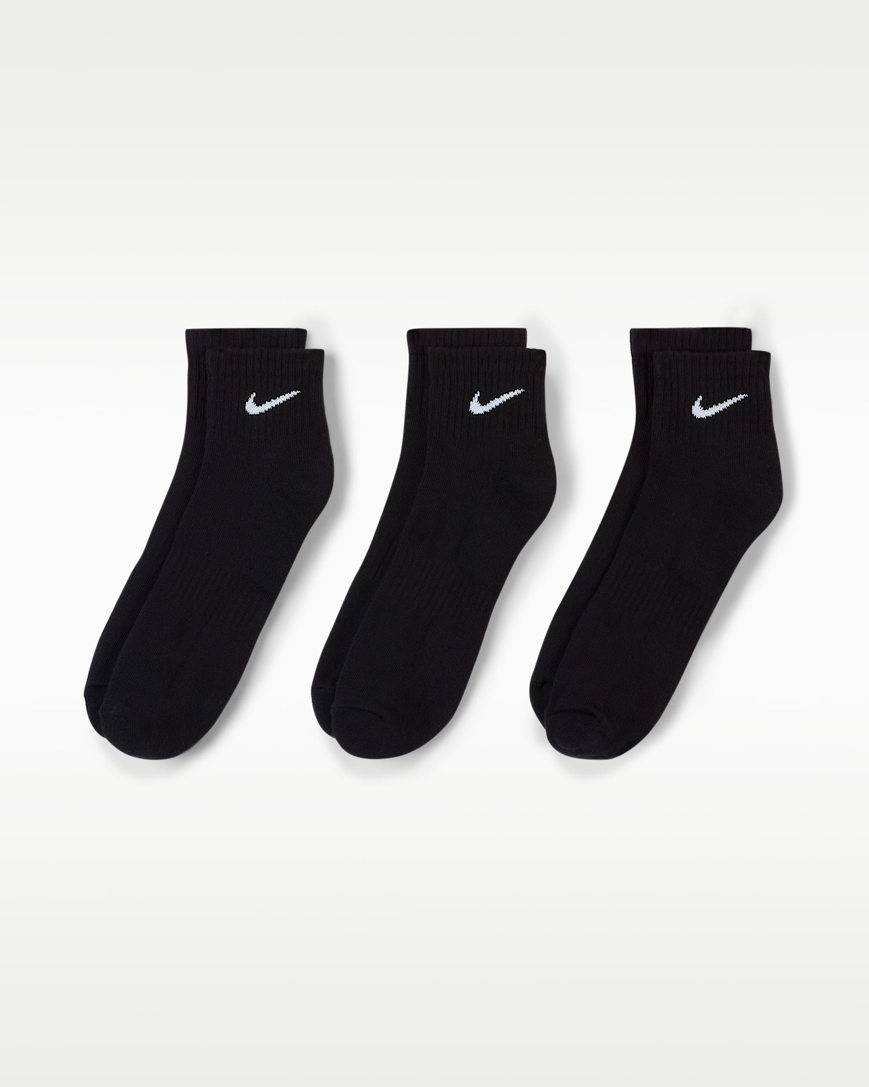 Nike Everyday Cushioned Training Ankle Socks (3 Pairs) - Black/White