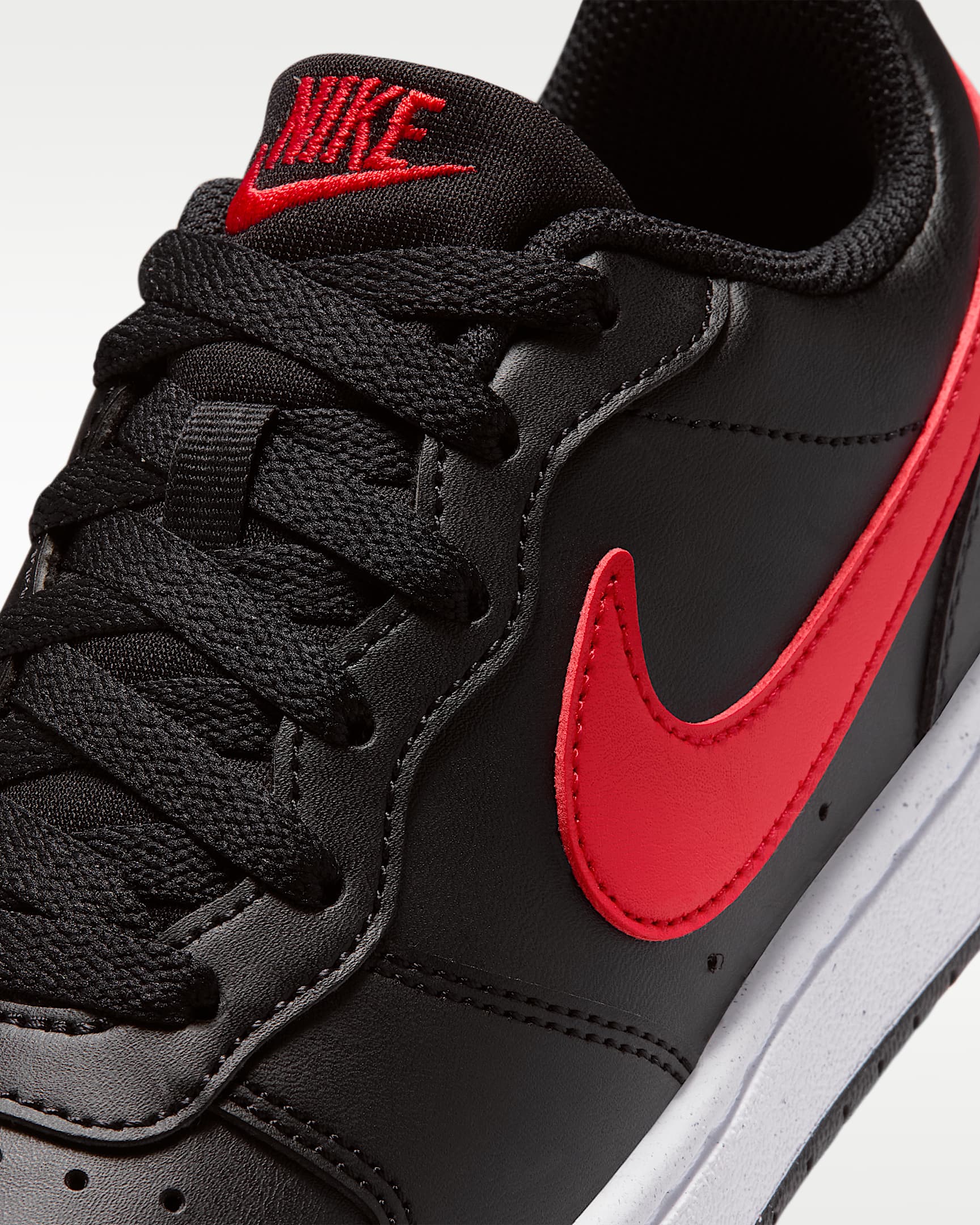 Nike Court Borough Low Recraft Older Kids' Shoes - Black/White/University Red