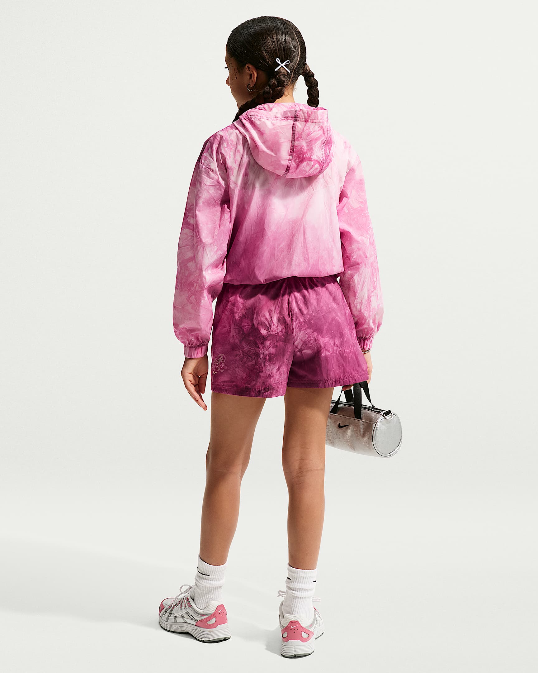 Veste de survêtement tissée Nike Sportswear Club pour fille - Sweet Beet/Soft Pearl