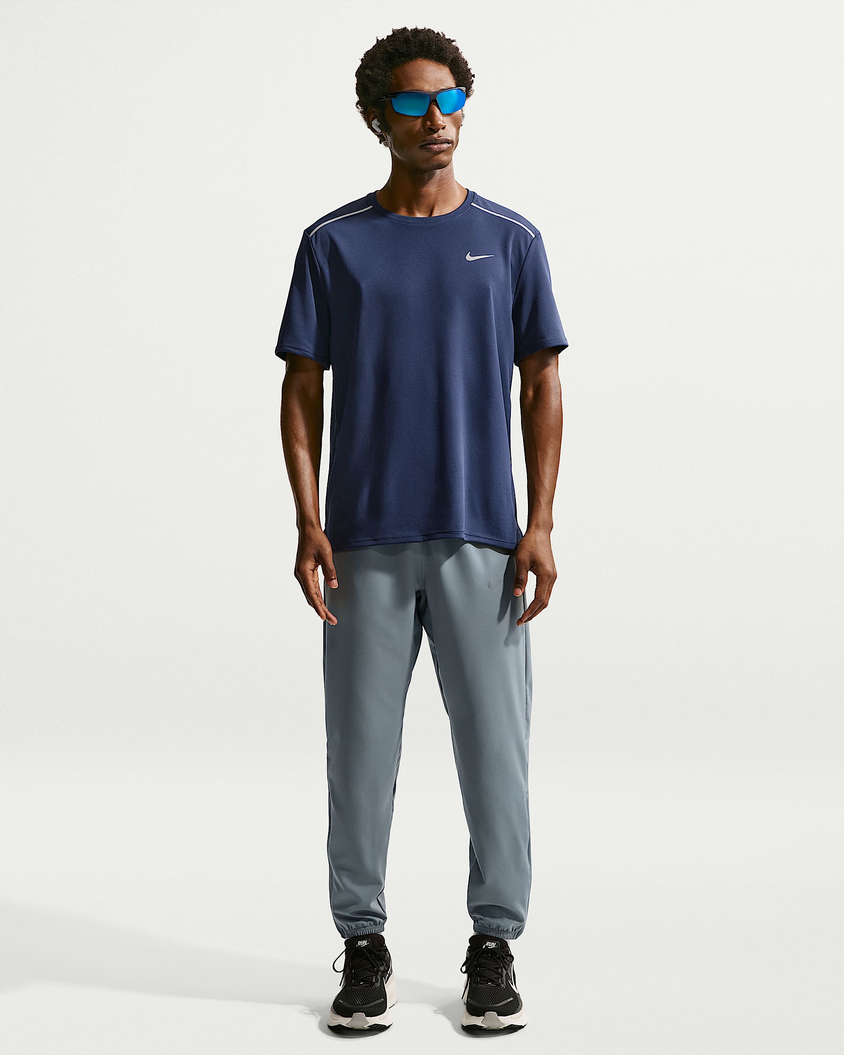 Nike Miler Men's Dri-FIT Short-Sleeve Running Top - Midnight Navy/Obsidian