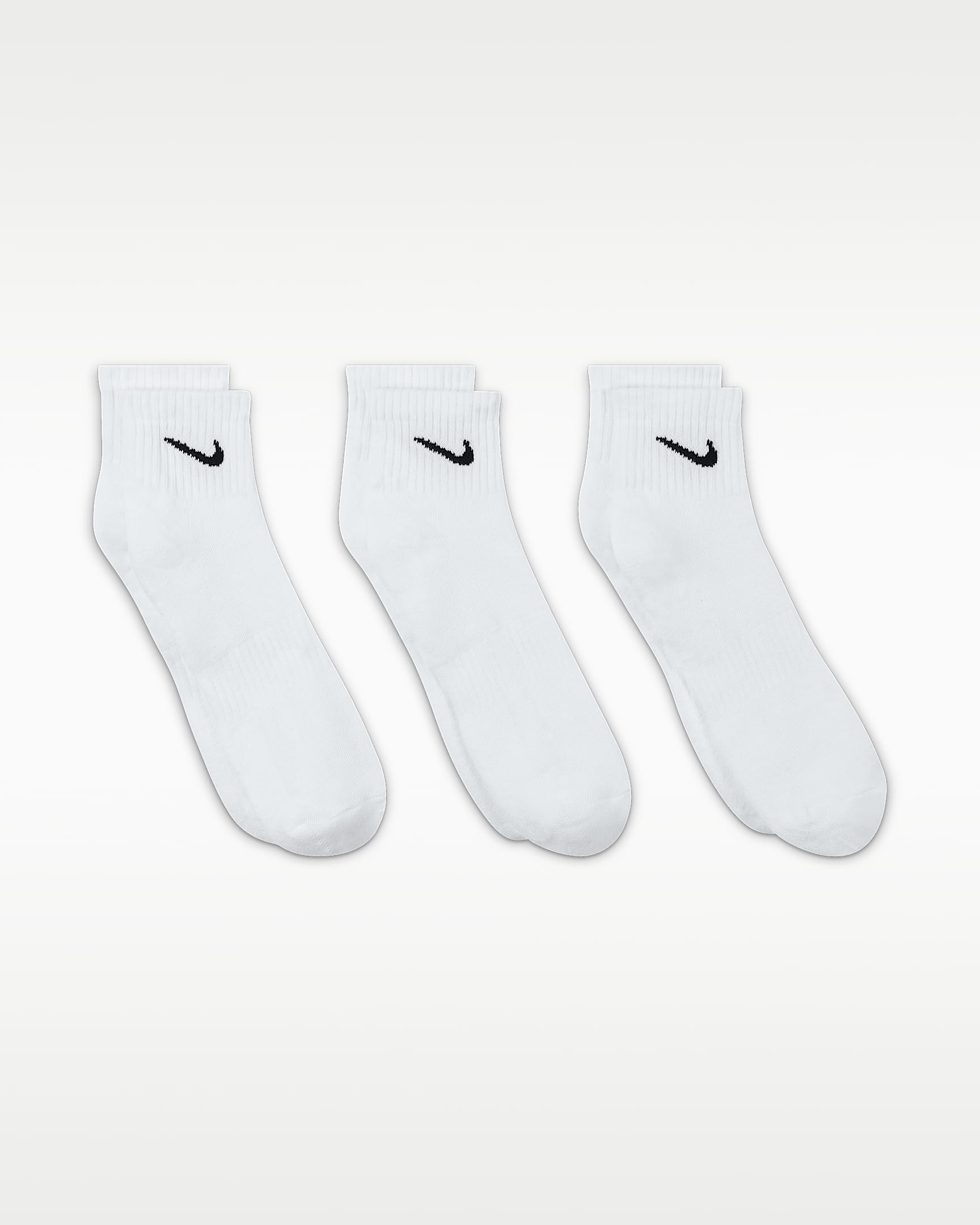 Nike Everyday Cushioned Training Ankle Socks (3 Pairs) - White/Black