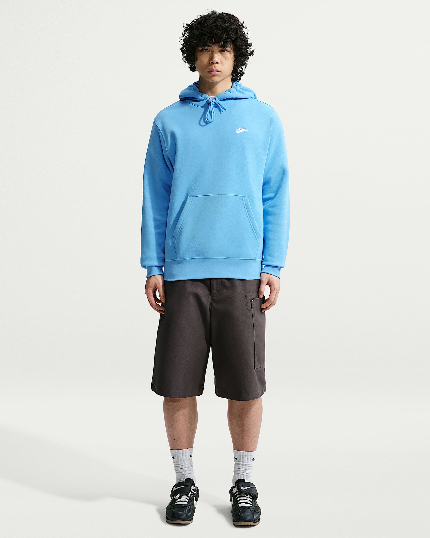 Nike Club Men's Pullover Fleece Hoodie - Football Blue/Football Blue/White