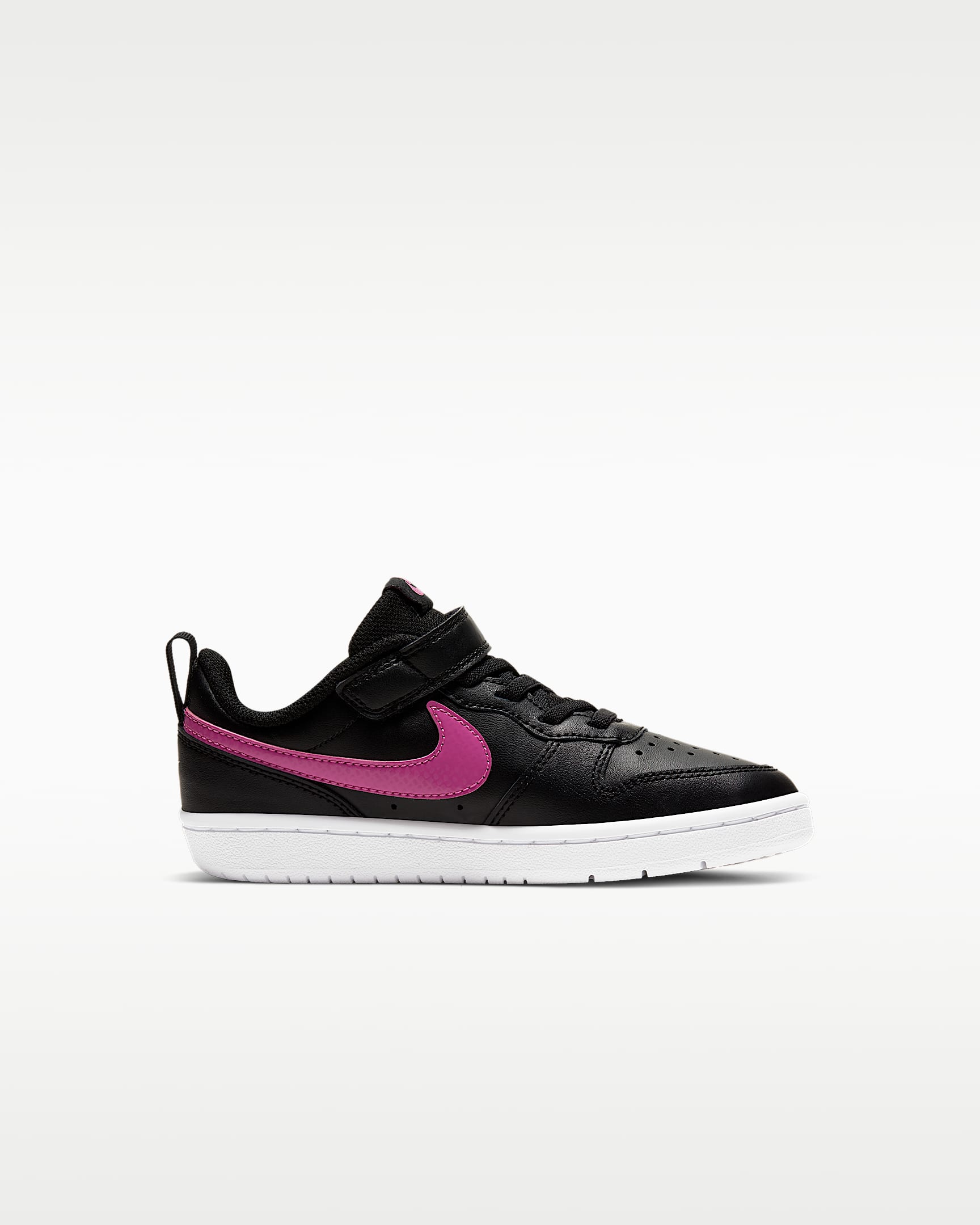 Nike Court Borough Low 2 Little Kids' Shoes - Black/White/Active Fuchsia