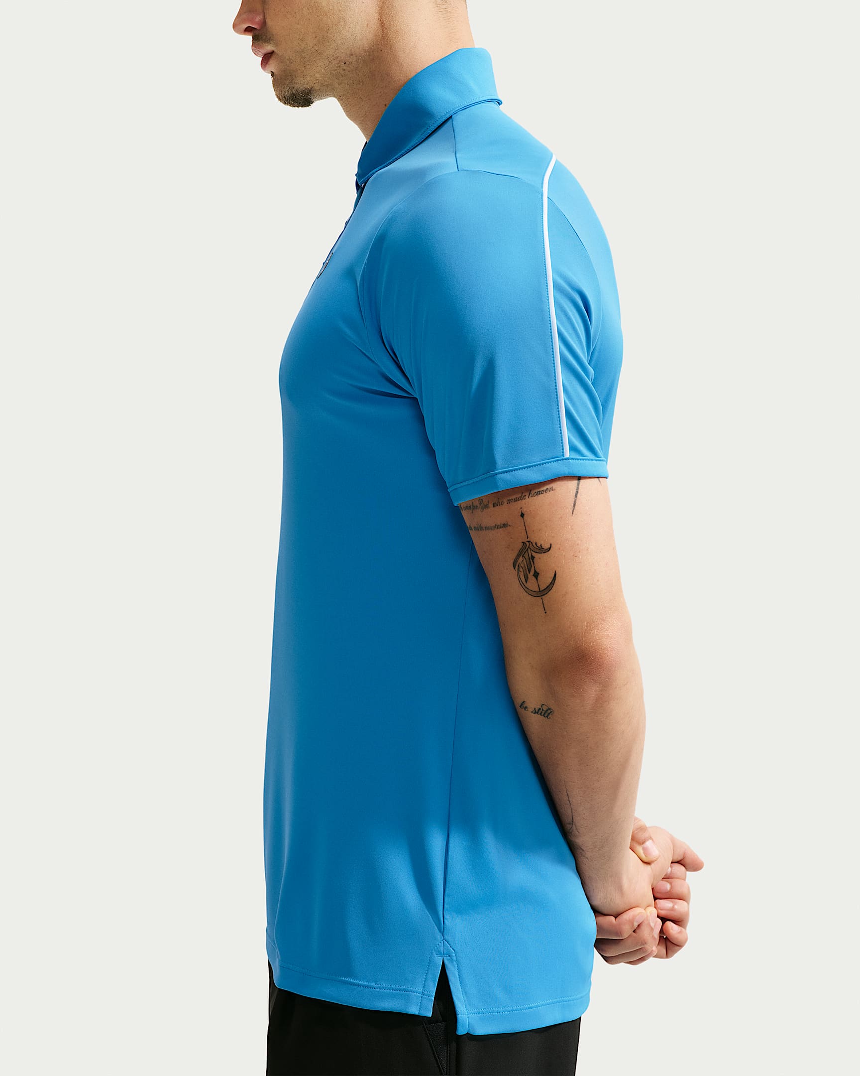 Nike Par Men's Dri-FIT Chest Logo Golf Polo - Aurora Blue/White