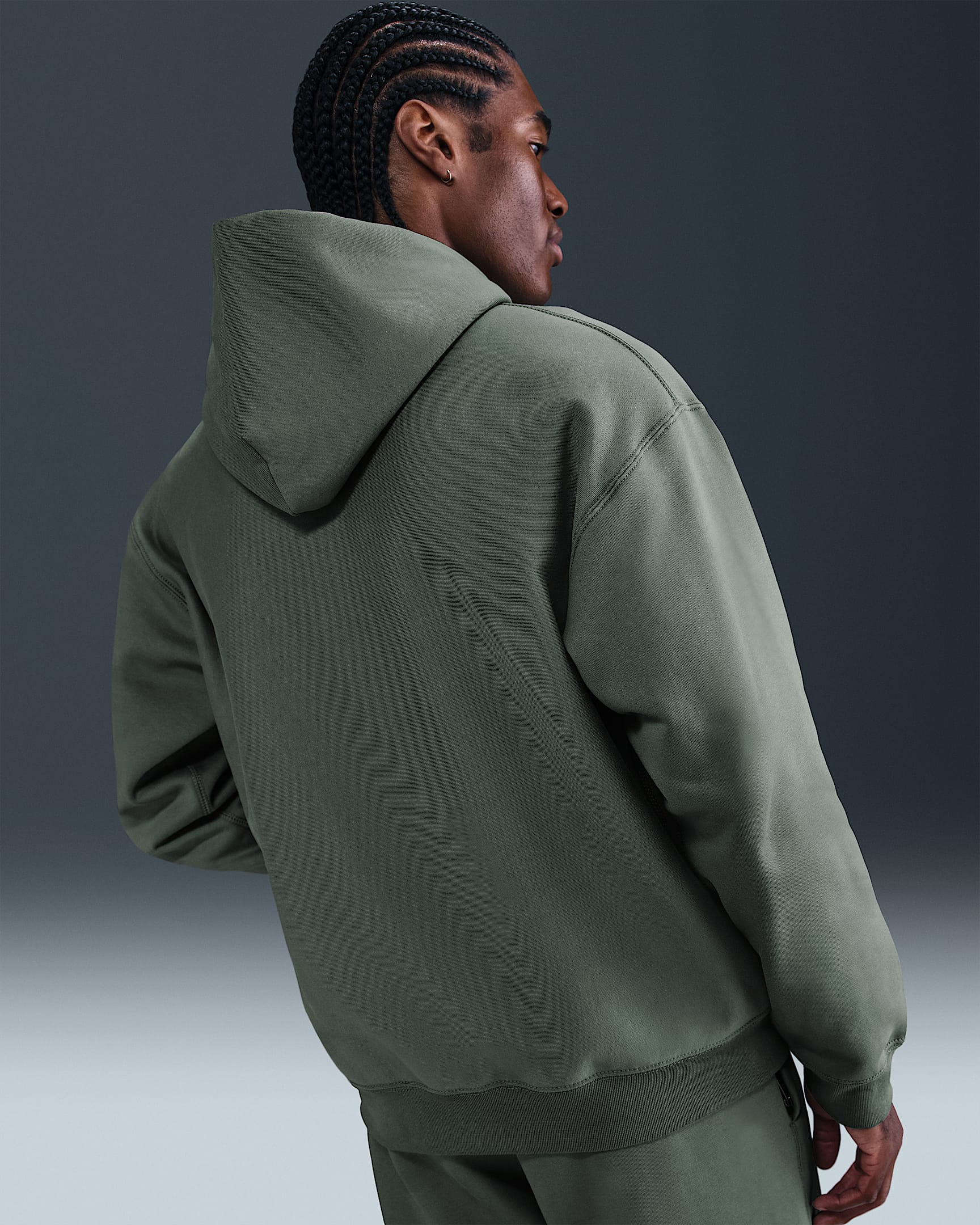 Nike Solo Swoosh Hoodie (Herren) - Clay Green/Clay Green/Weiß