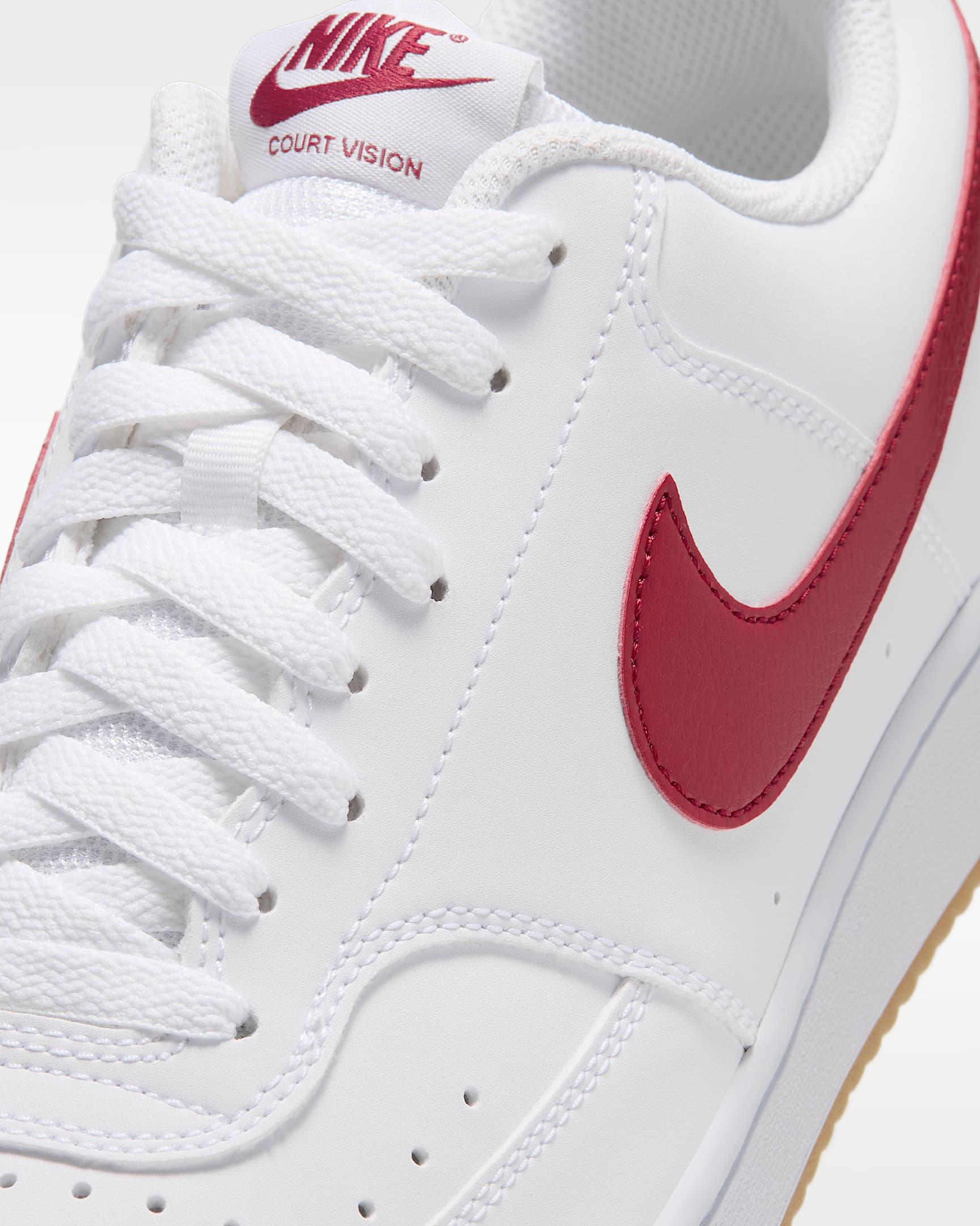 Nike Court Vision Low Men's Shoes - White/Gum Medium Brown/Gym Red