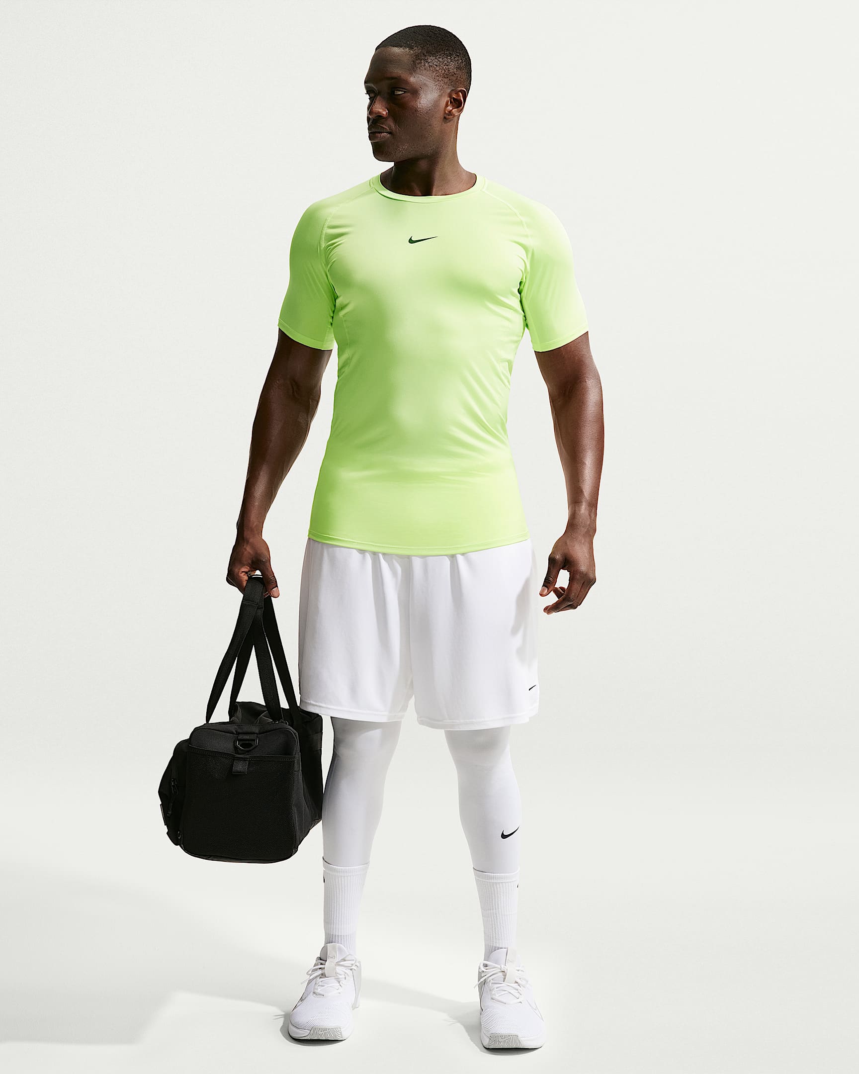 Nike Pro Men's Dri-FIT Fitness Tights - White/Black