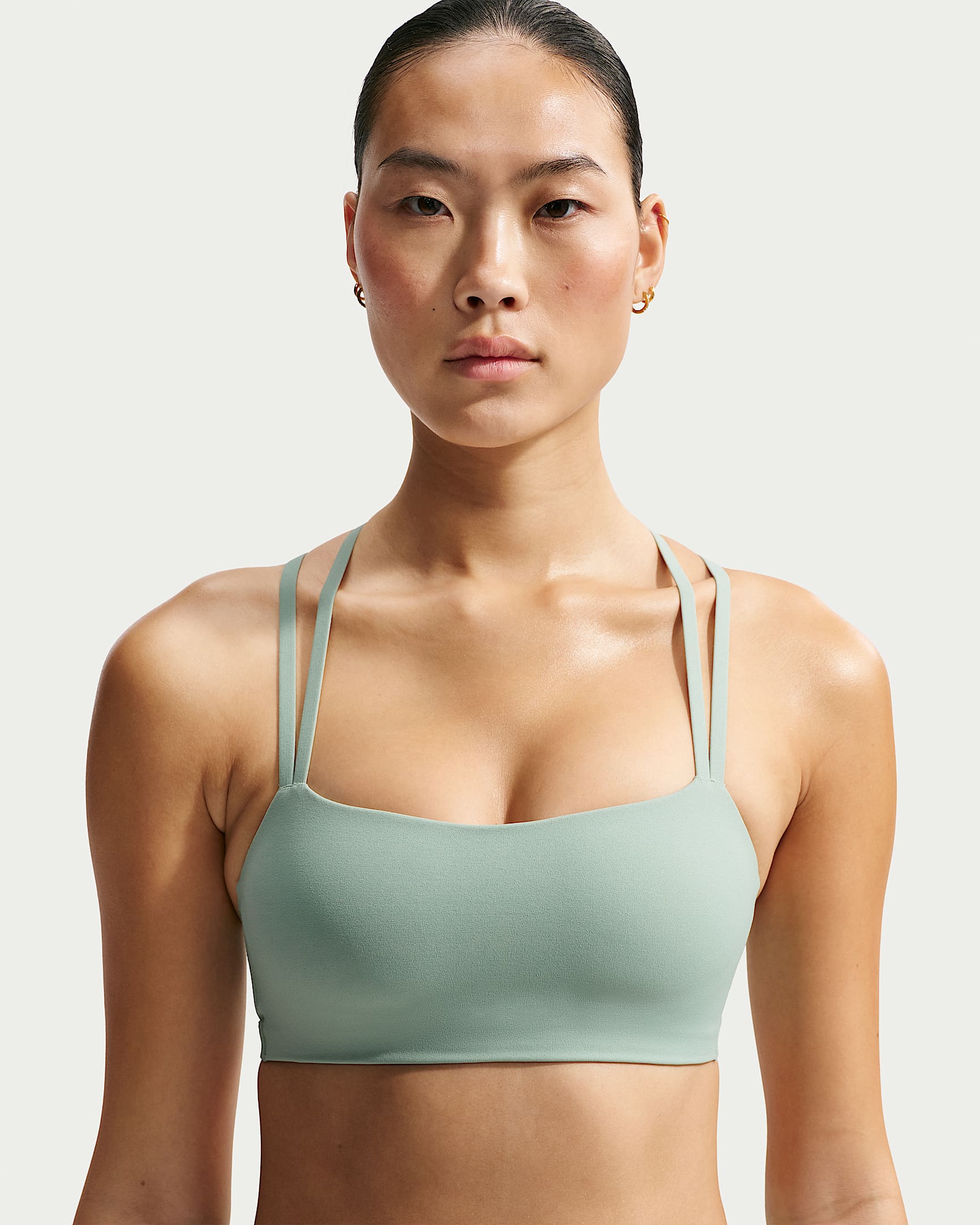 Nike Zenvy Strappy Women's Light-Support Padded Sports Bra - Steam/White