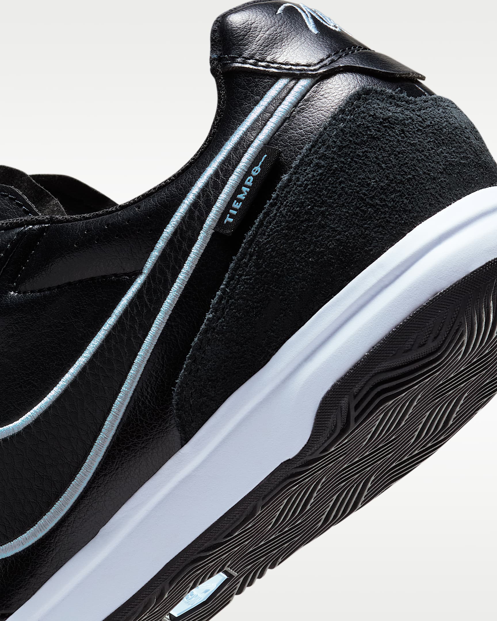 Nike Tiempo Streetgato Indoor/Court Low-Top Soccer Shoes - Black/Ice Blue/Obsidian