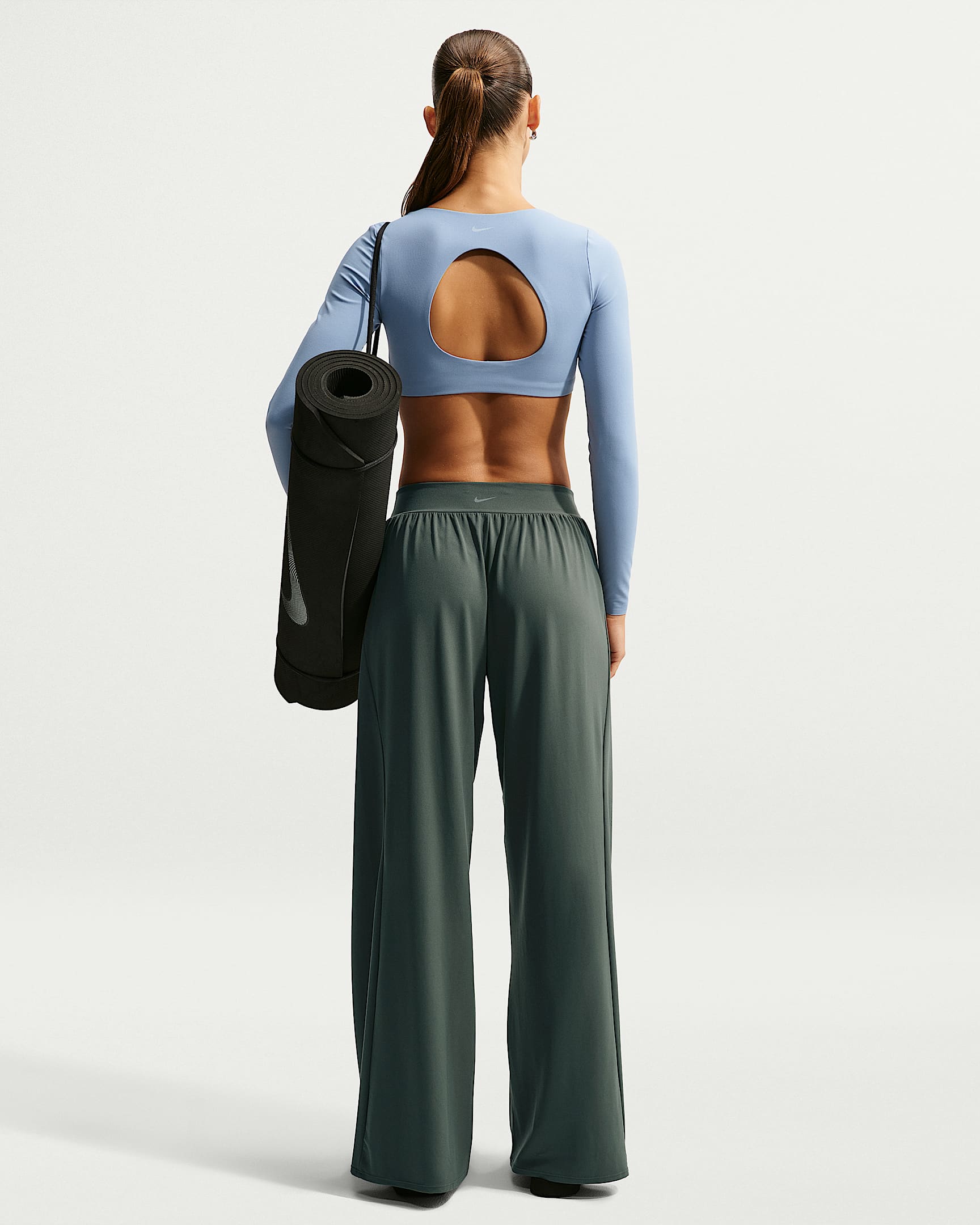 Nike Zenvy Women's Light-Support Padded Long-Sleeve Sports Bra - Work Blue/White
