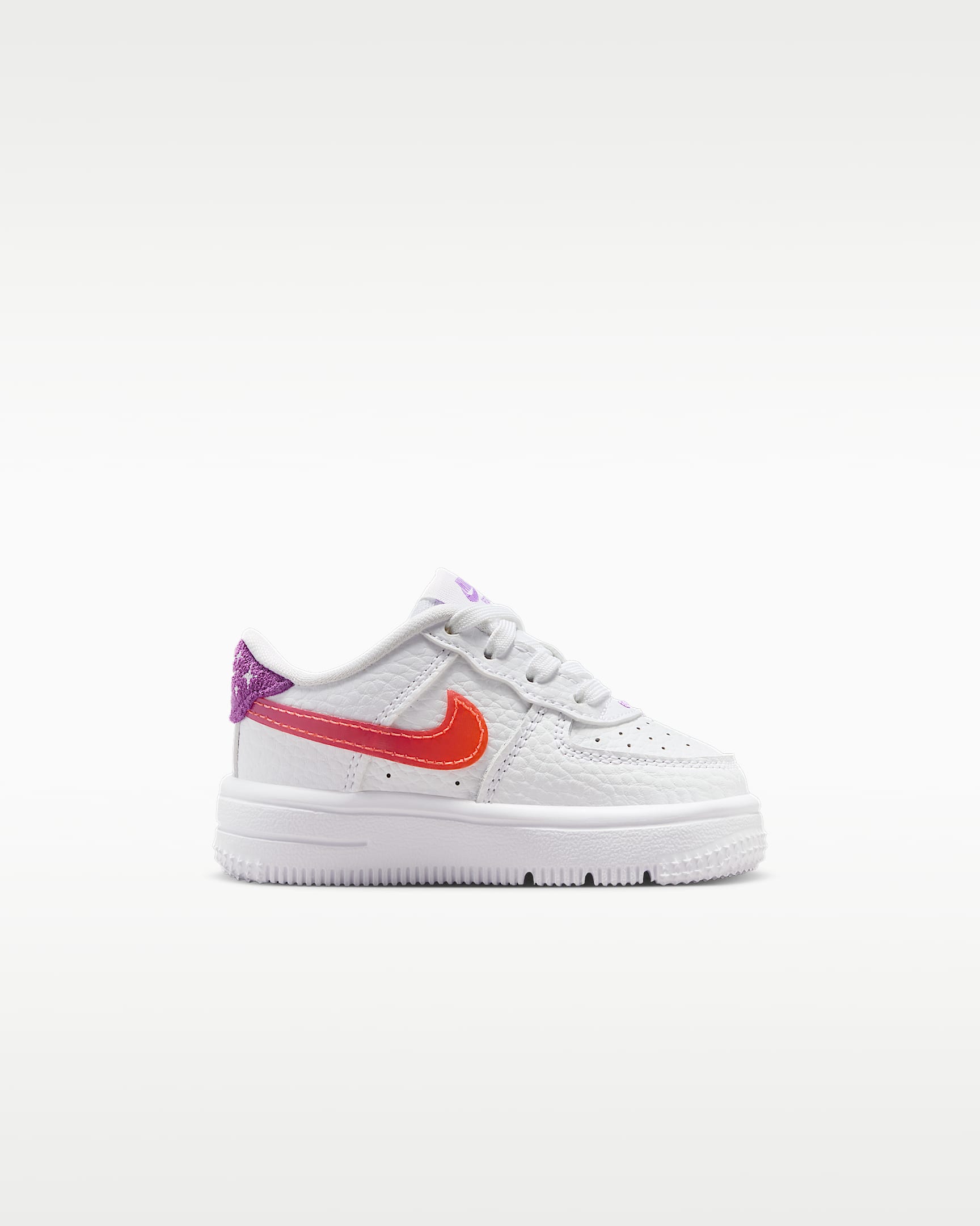 Nike Force 1 Low Baby/Toddler Shoes - White/Turf Orange/Bright Violet