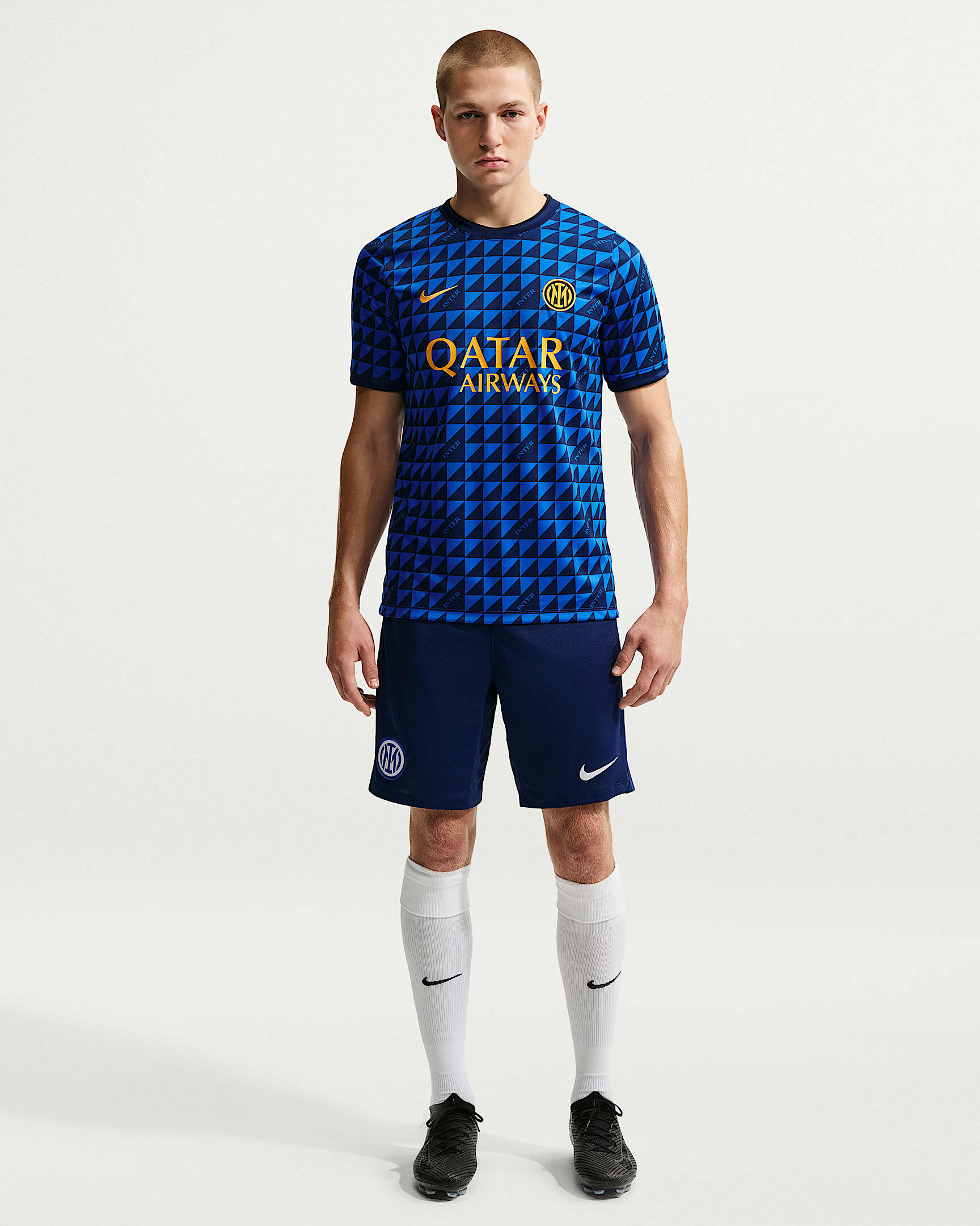 Inter Milan Men's Nike Dri-FIT Football Pre-Match Top - Lyon Blue/Black/University Gold