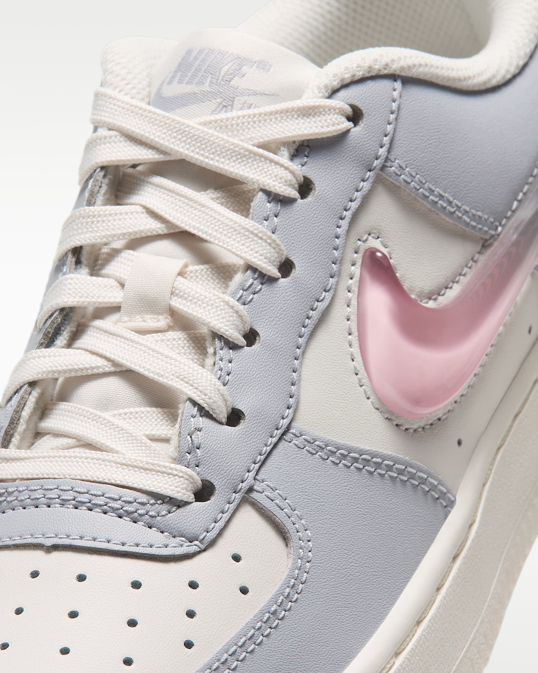 Nike Air Force 1 'Jelly Swoosh' Older Kids' Shoes - Wolf Grey/Phantom/Sail/Pink Rise