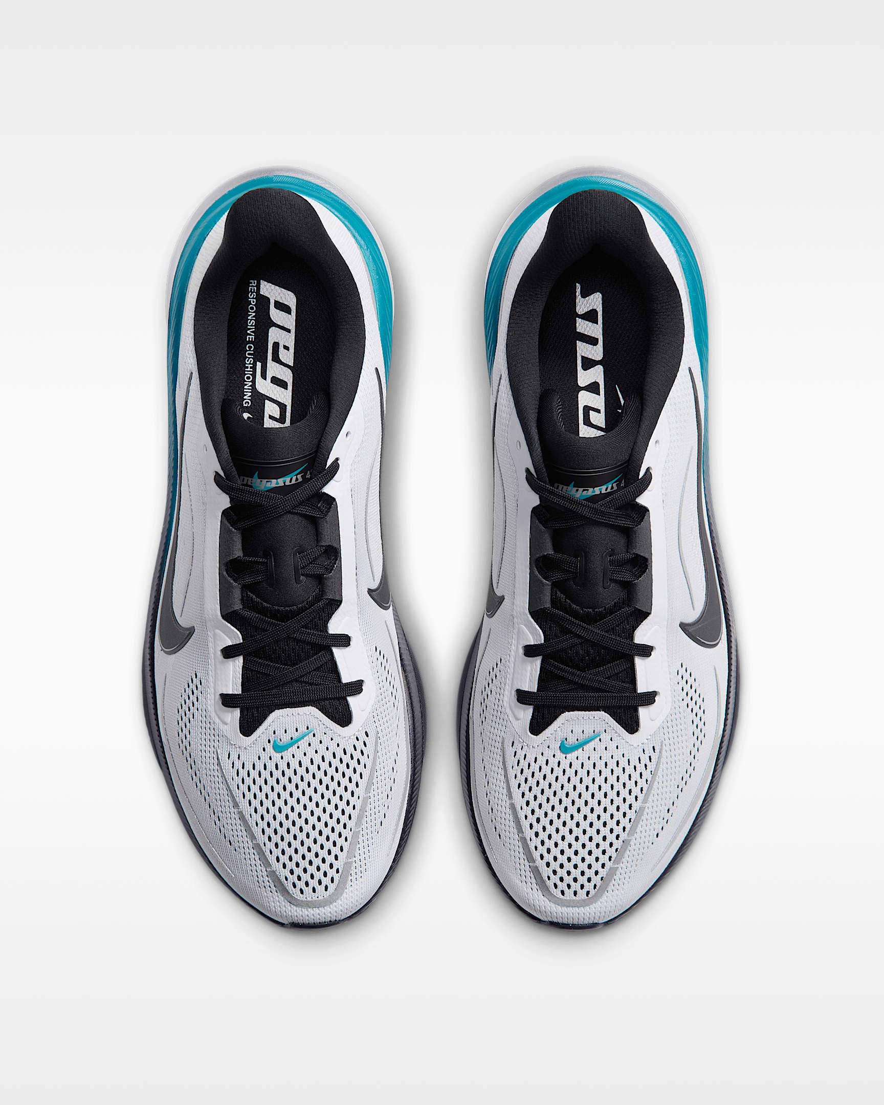 Nike Pegasus 42 Straßenlaufschuh für Herren - Football Grey/Bright Spruce/Metallic Silver/Schwarz