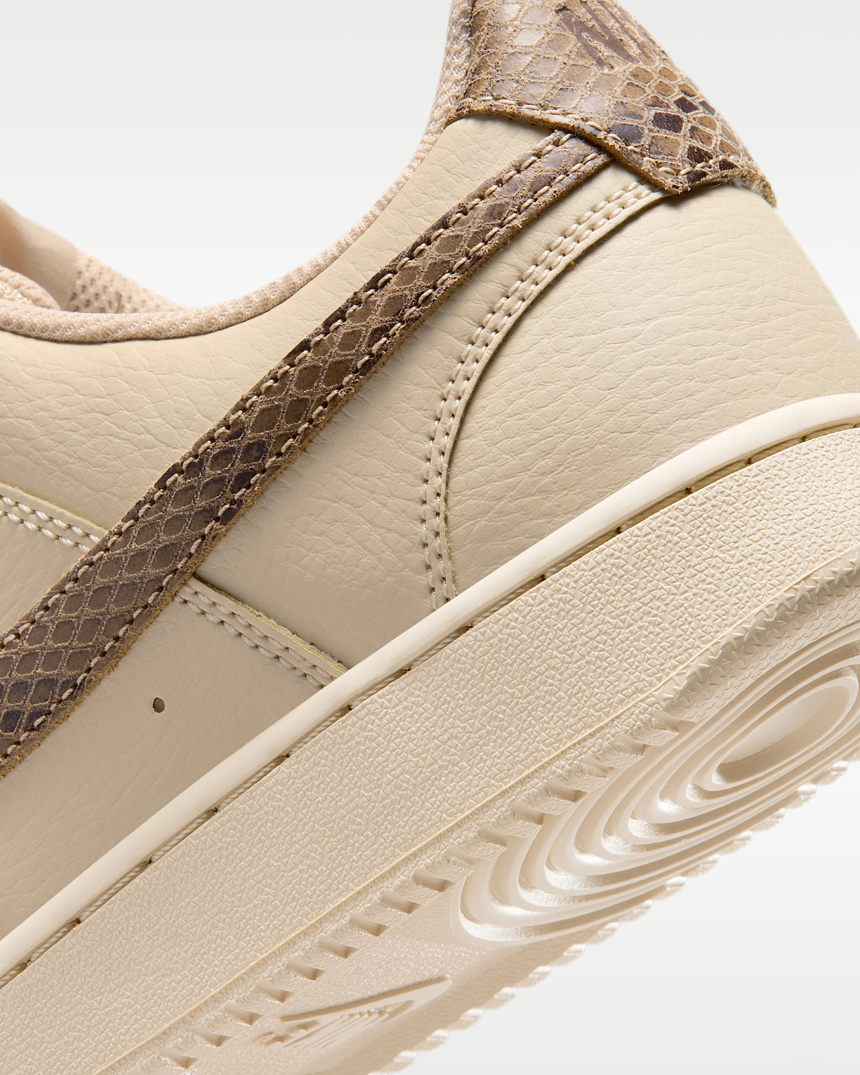 Nike Court Vision Low Premium Women's Shoes - Sanddrift/Black/Light Chocolate/British Khaki