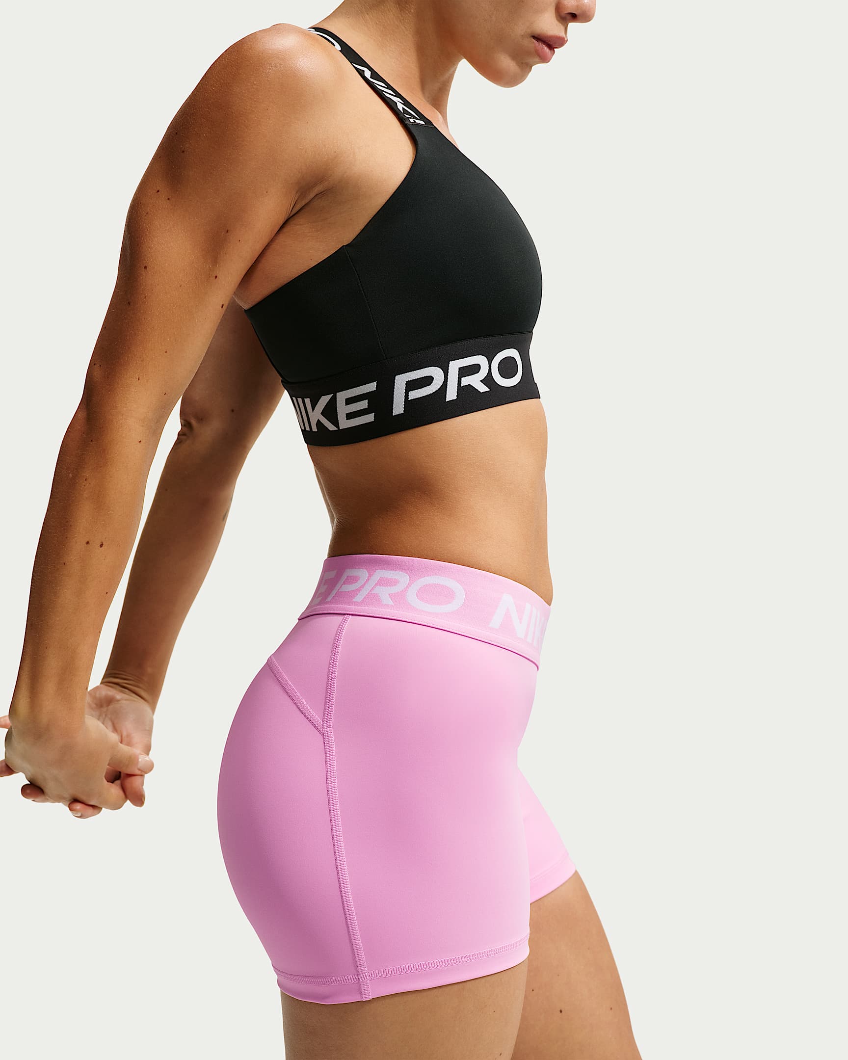 Nike Pro Women's Mid-Rise 7.5cm (approx.) Biker Shorts - Pink Rise/White