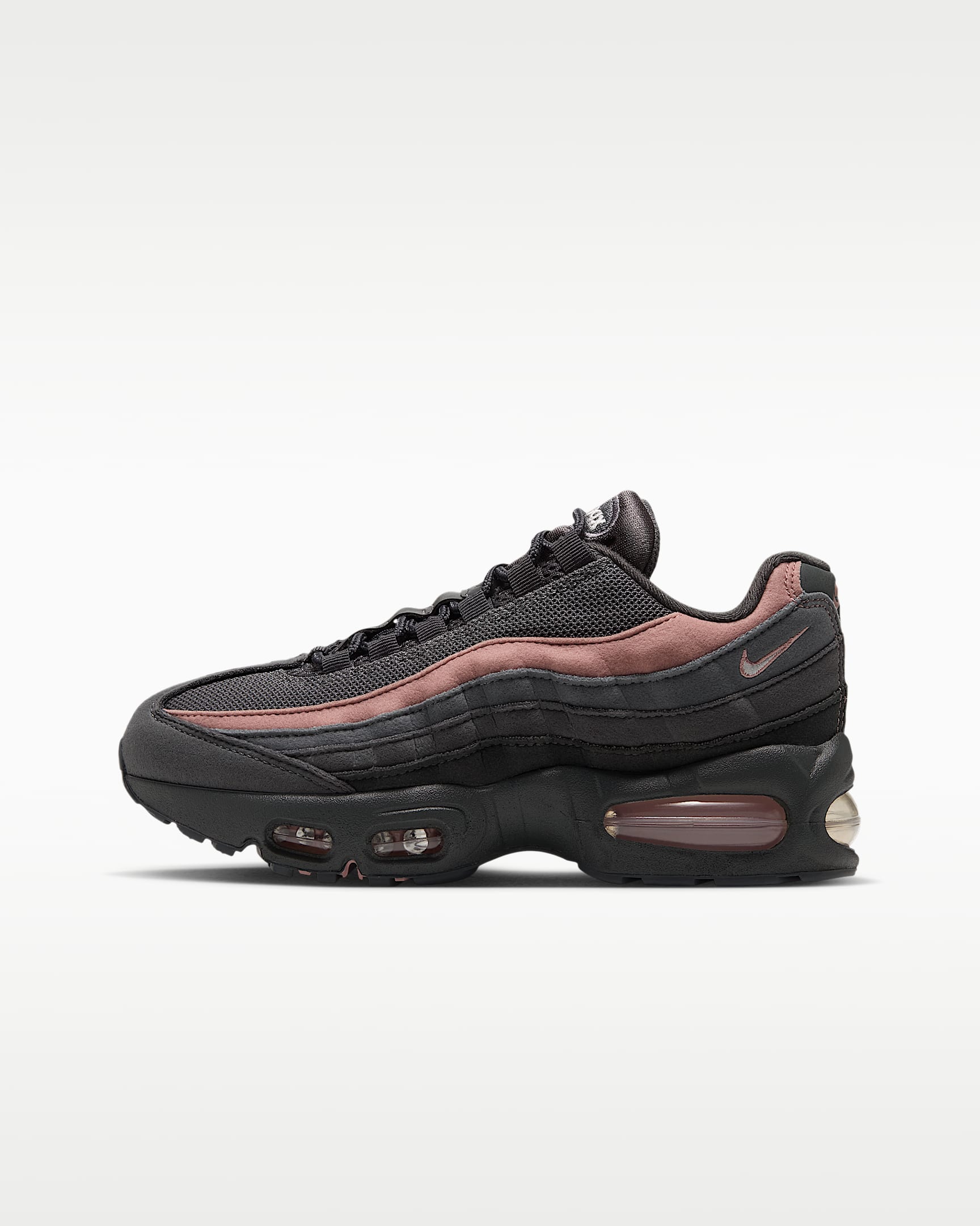 Nike Air Max 95 Big Bubble-sko til større børn - Dark Grey/Rust Pink/Anthracite/Sail