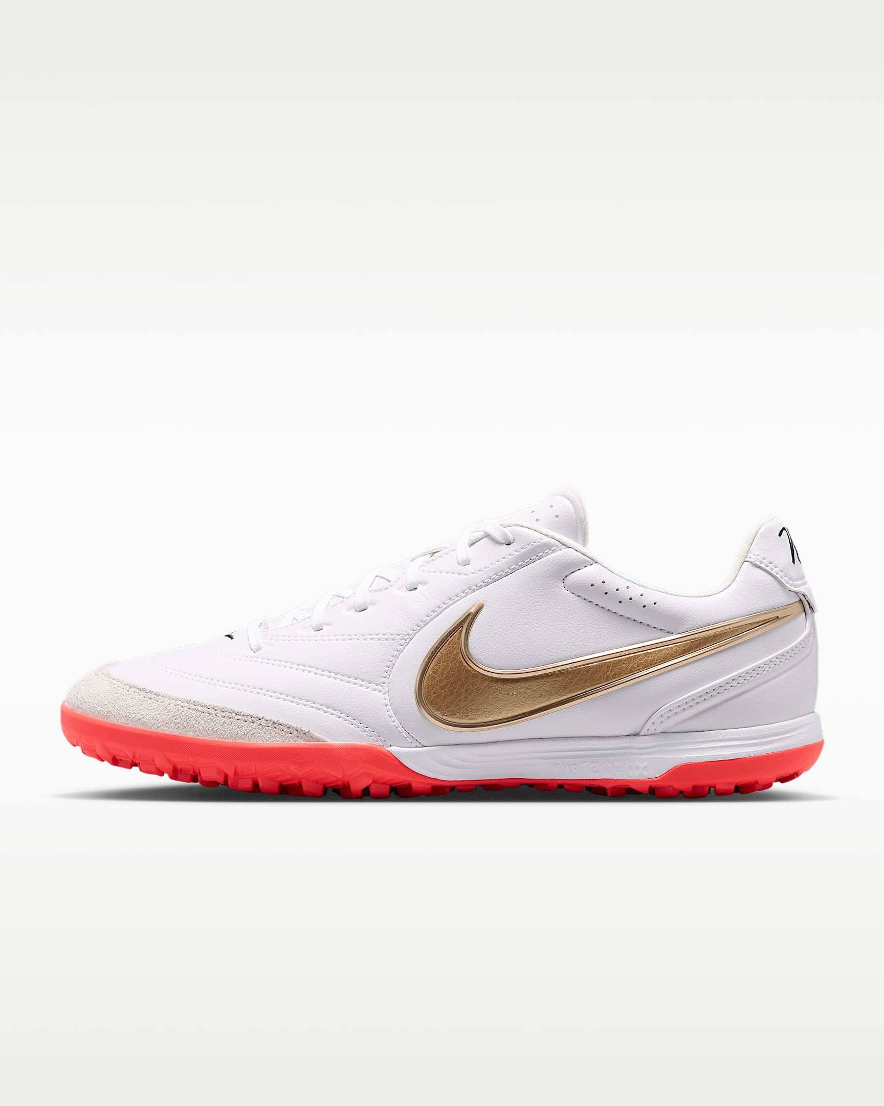 รองเท้าฟุตบอลไม่หุ้มข้อสำหรับพื้นสนามหญ้าเทียมสั้น Nike Tiempo Ligera Pro - ขาว/Bright Crimson/Blur