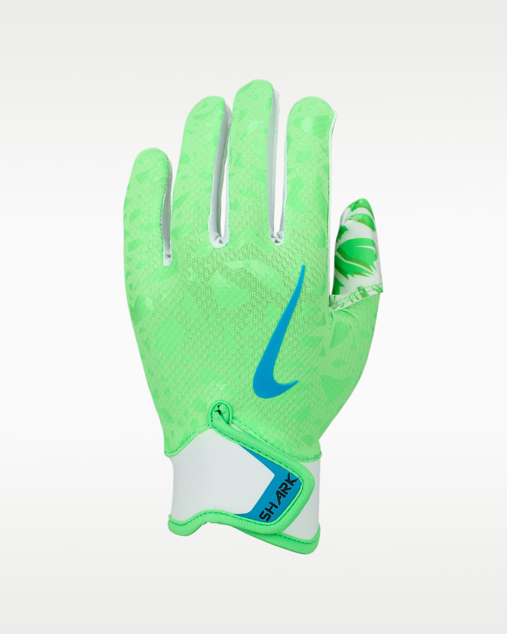 Guantes de futbol americano para niños talla grande (1 par) Nike Shark 2.0 - Verde rabioso