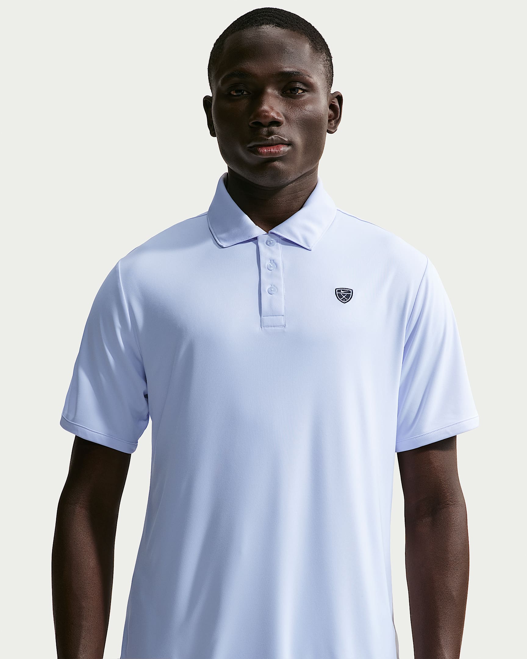 Nike Par Men's Dri-FIT Chest Logo Golf Polo - Football Grey/White