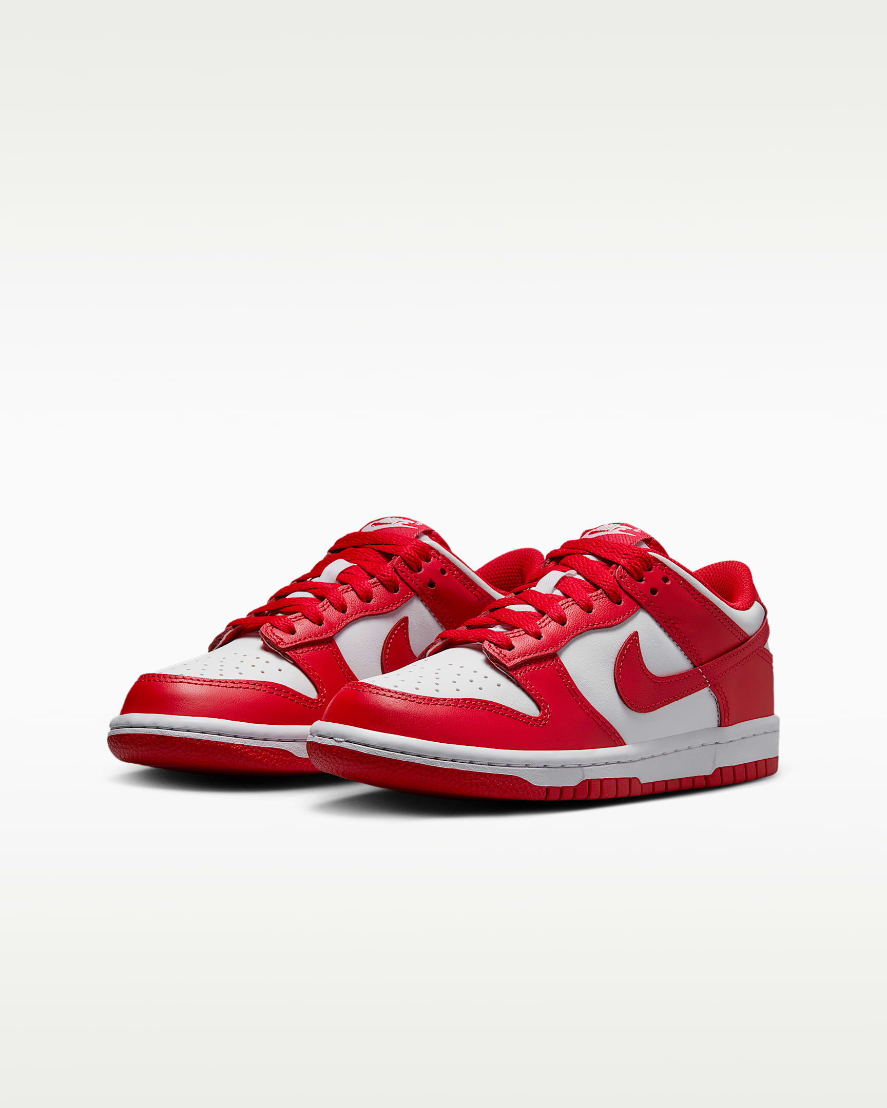 Nike Dunk Low Big Kids' Shoes - White/Red/University Red