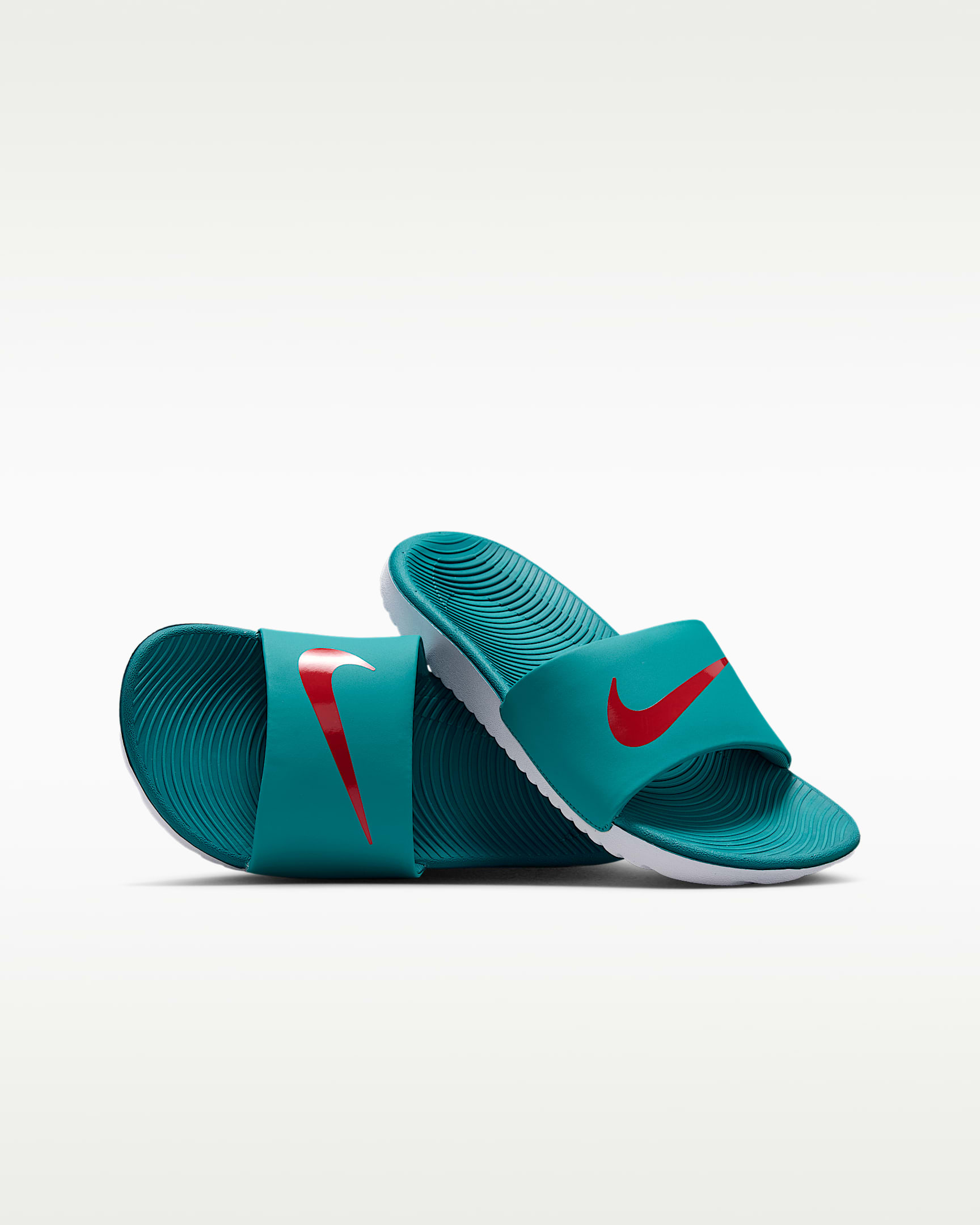 Nike Kawa Little/Big Kids' Slides - Energy/Bright Spruce/White/Tropical Pink