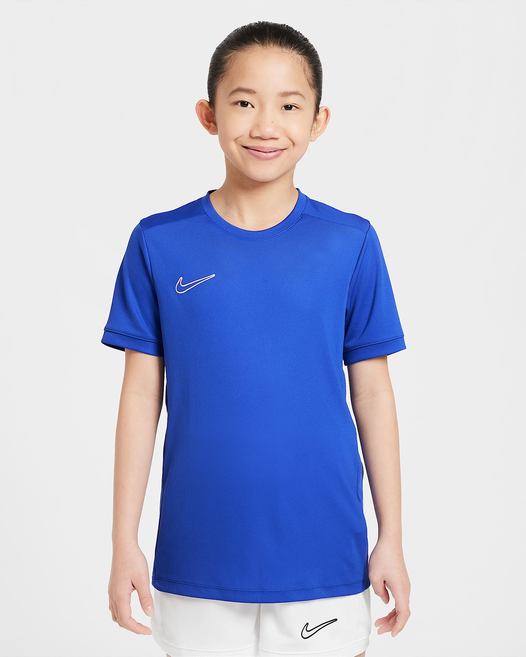 Camisola de futebol Dri-FIT Nike Academy Júnior - Game Royal/Game Royal/Branco/Branco
