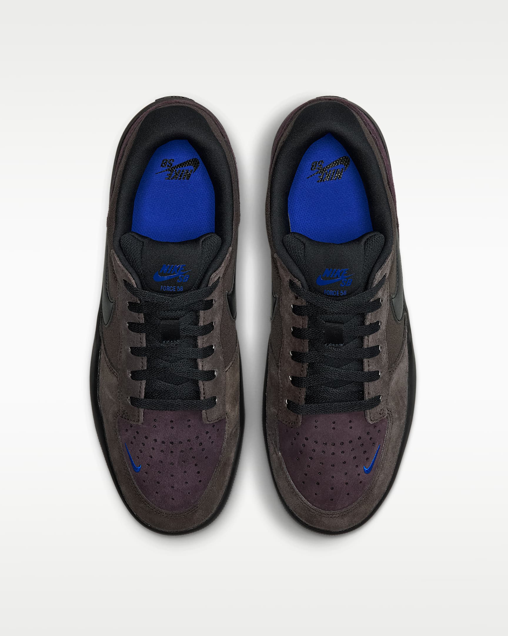 Nike SB Force 58 Skate Shoes - Shadow Brown/Burgundy Ash/Racer Blue/Black