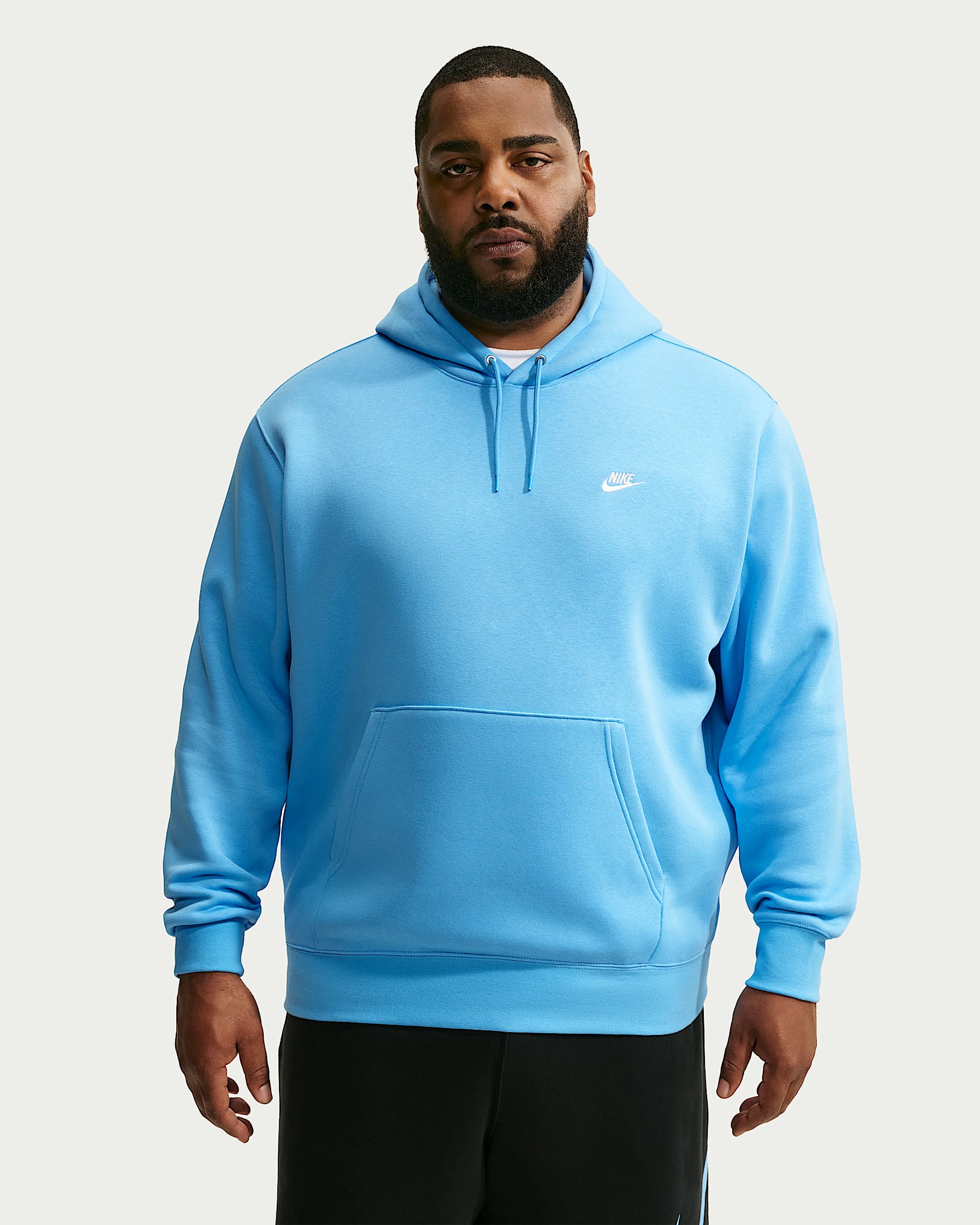 Nike Club Men's Pullover Fleece Hoodie - Football Blue/Football Blue/White