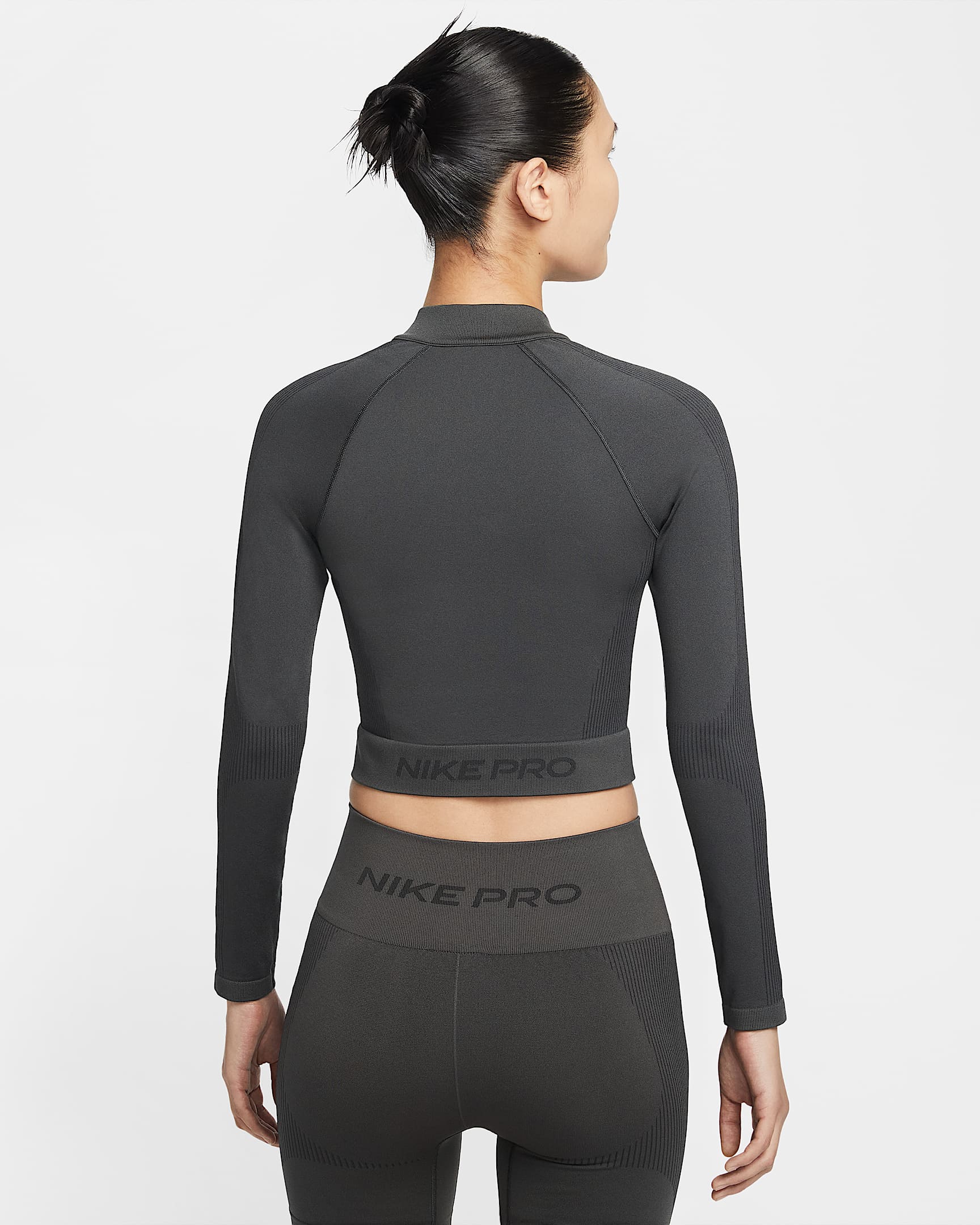 Nike Pro Women's Full-Zip Training Top - Dark Smoke Grey