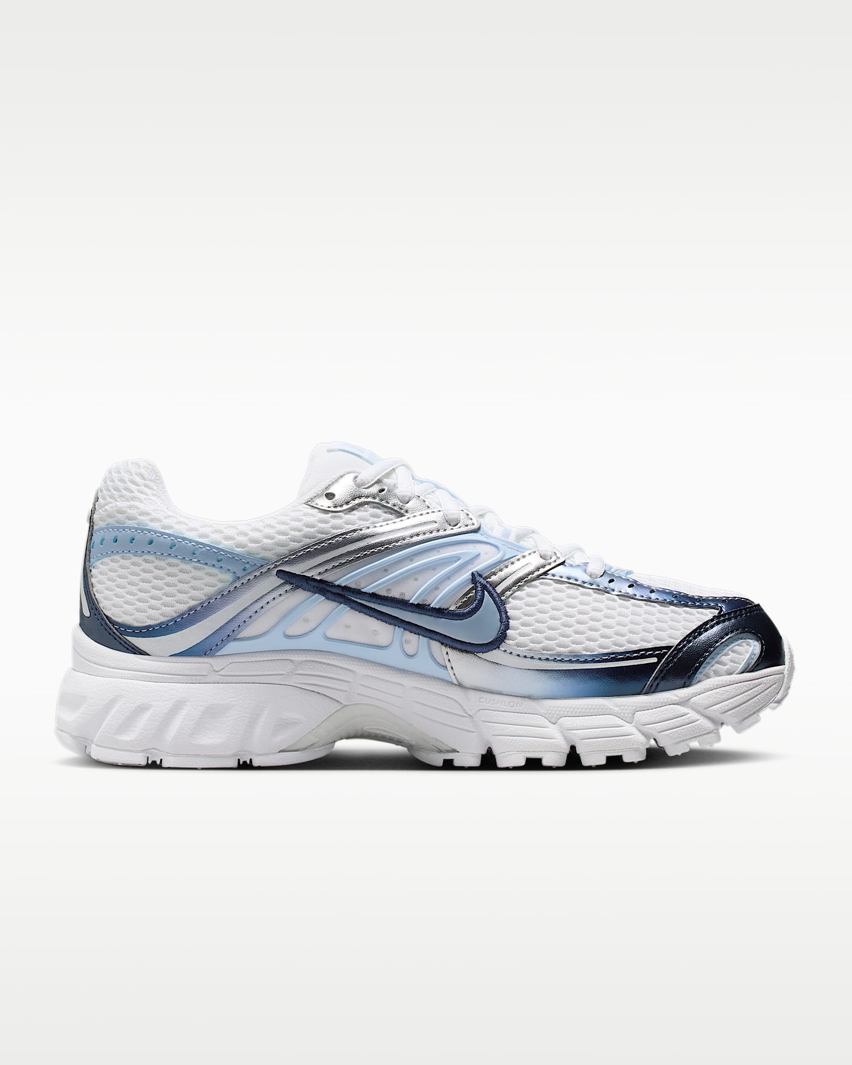 Chaussures Nike Air Max Moto 2K pour femme - Blanc/Metallic Silver/Midnight Navy/Hydrogen Blue