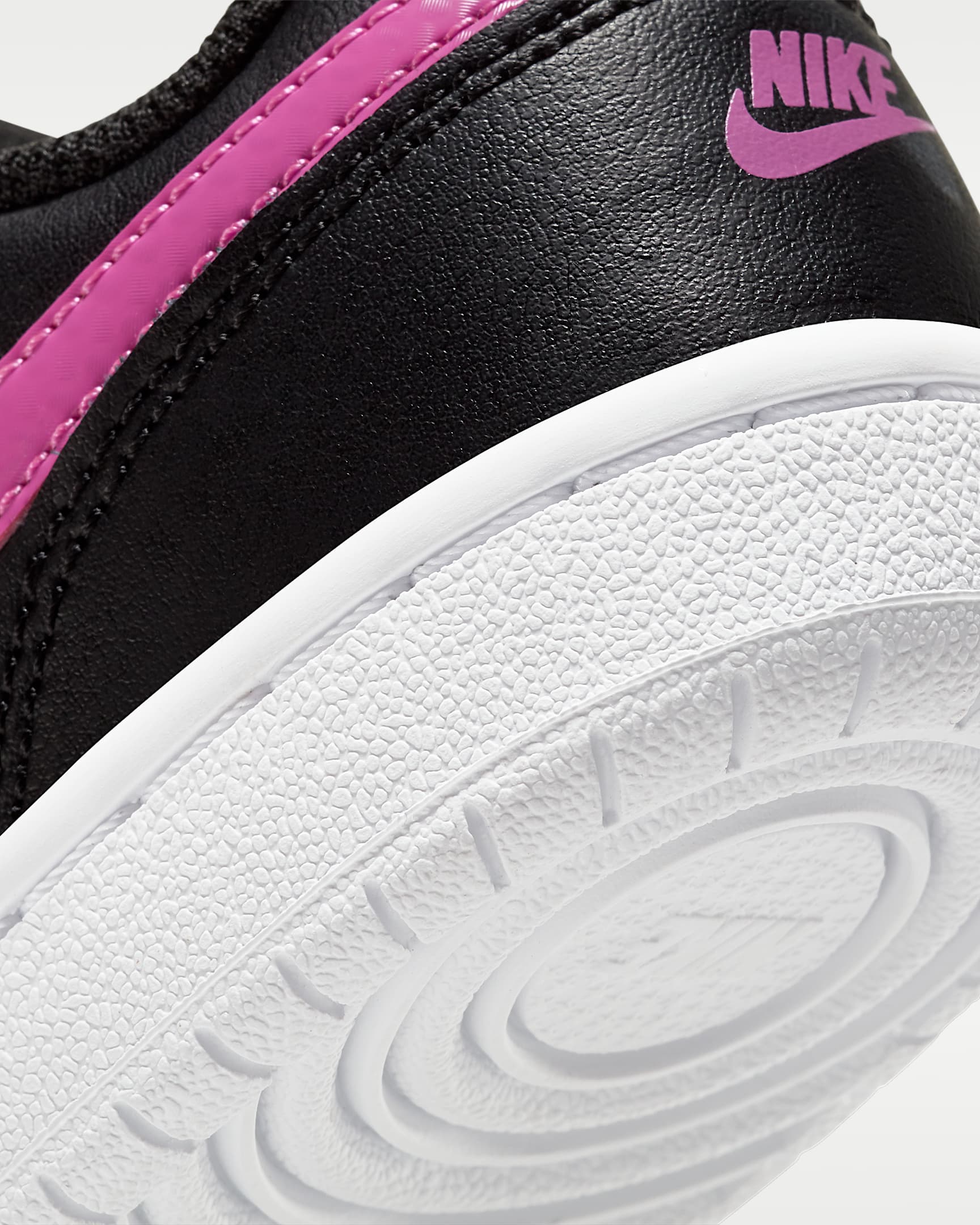 Nike Court Borough Low 2 Little Kids' Shoes - Black/White/Active Fuchsia