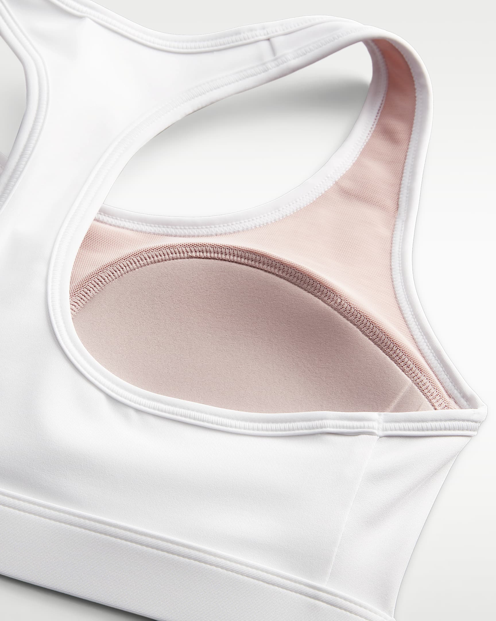 Nike Swoosh Women's Medium-Support Padded Sports Bra - White/Stone Mauve/Black