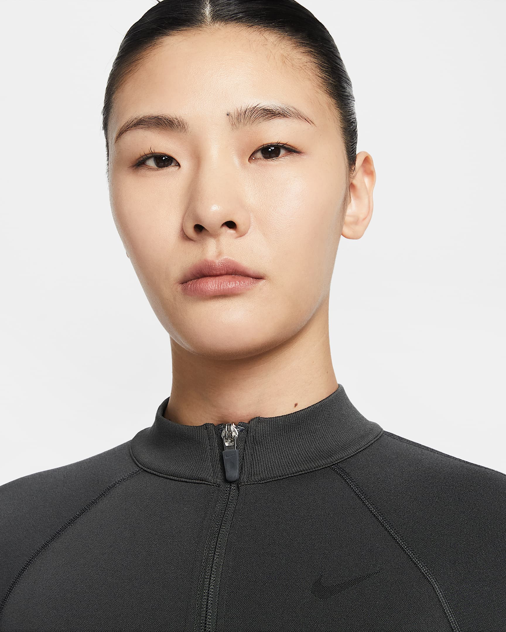 Nike Pro Women's Full-Zip Training Top - Dark Smoke Grey