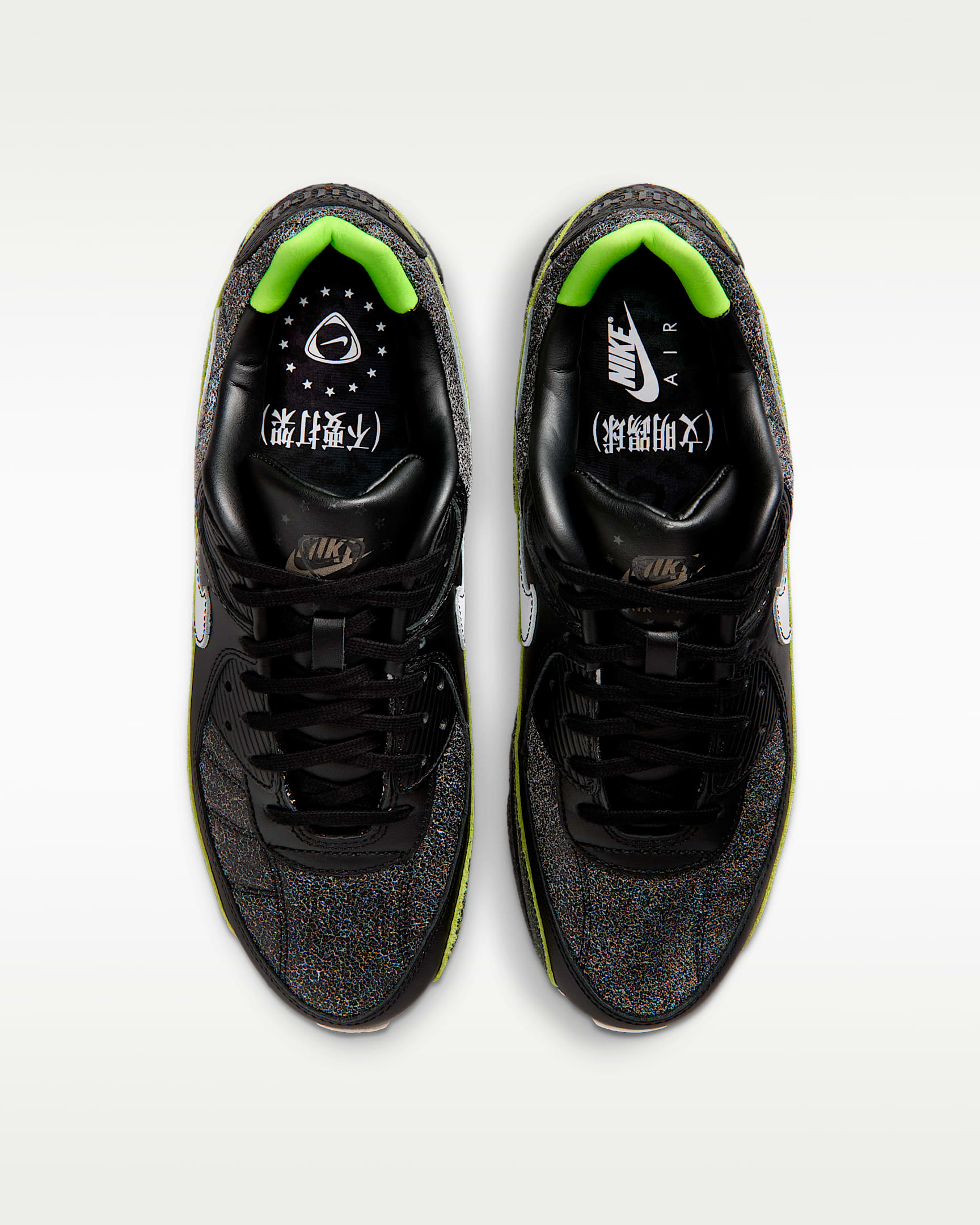 Tenis para hombre Nike Air Max 90 "Tiempo" - Negro/Negro/Verde voltaje/Blanco
