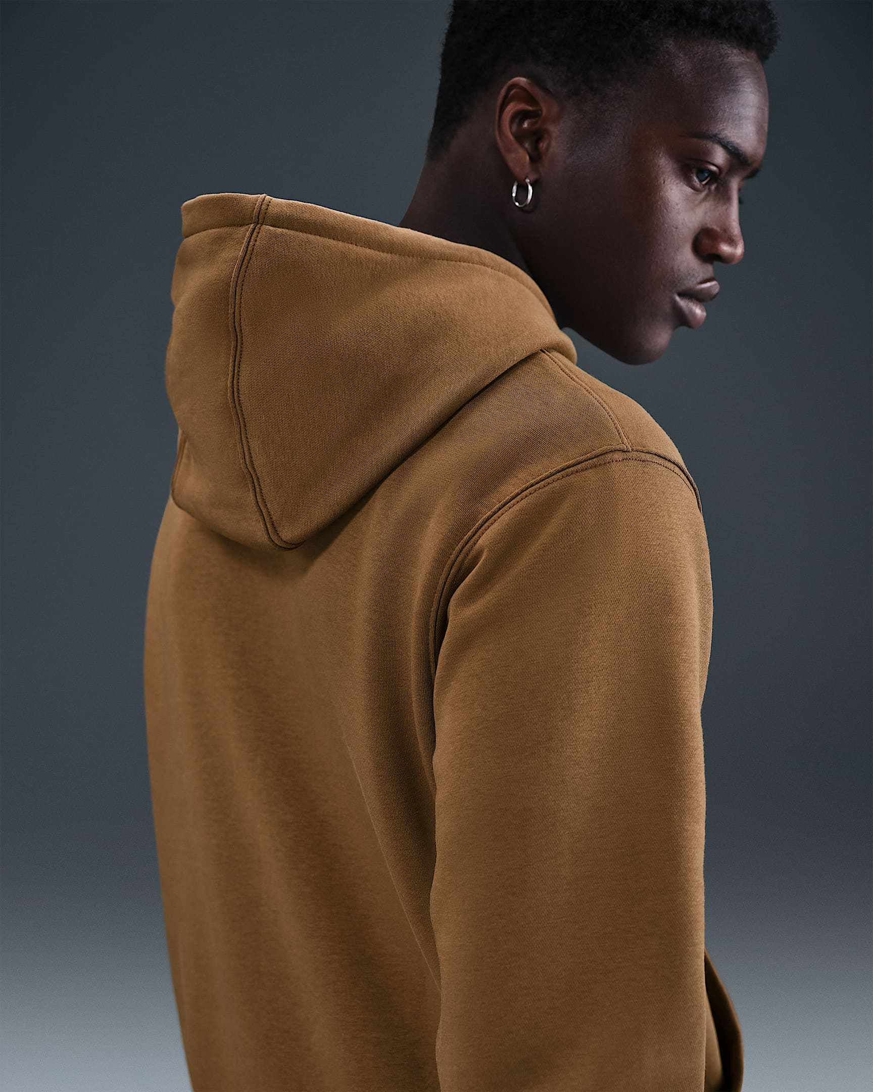 Nike Club Fleece-Hoodie (Herren) - Mosswood Brown/Mosswood Brown/Weiß