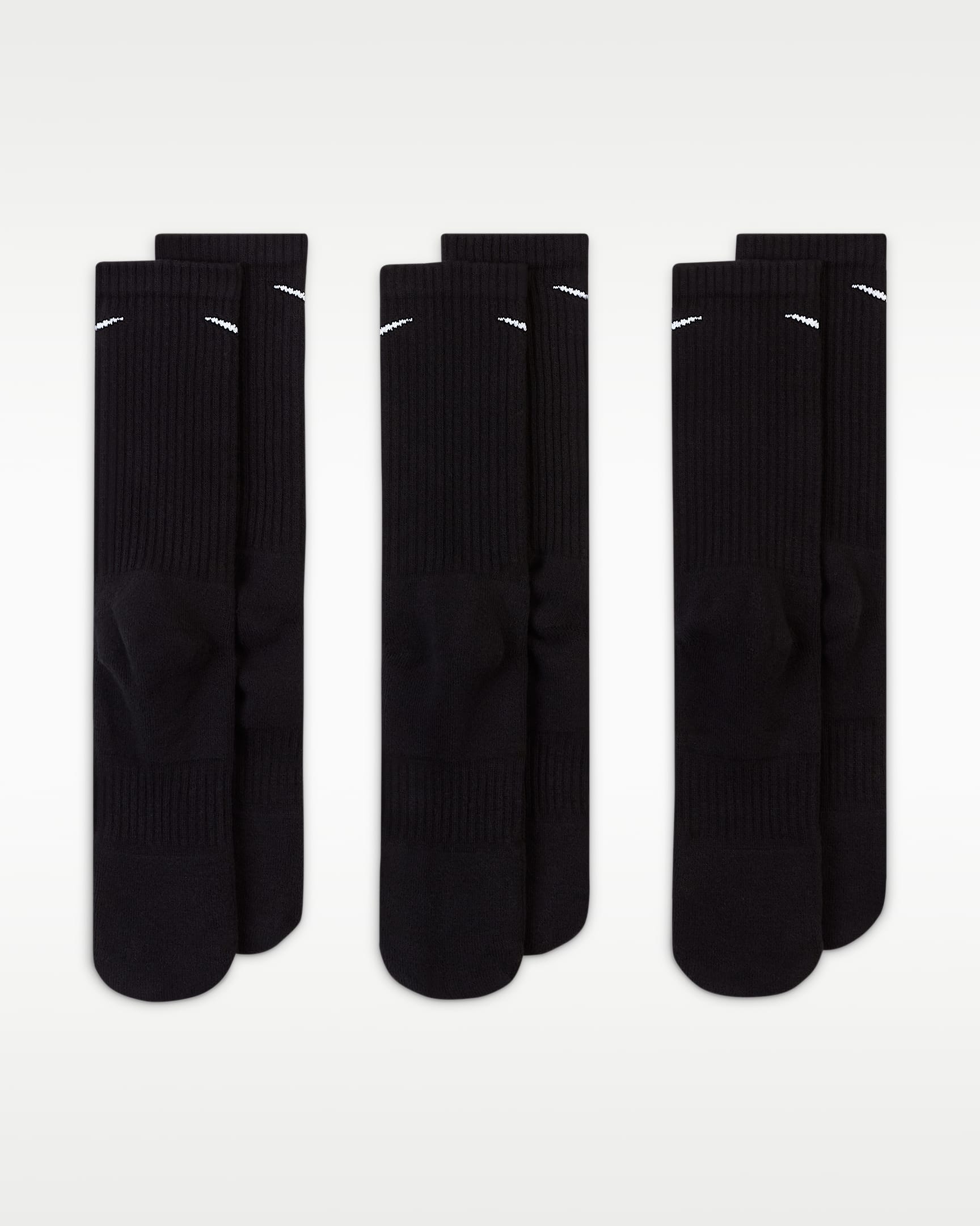 Nike Everyday Cushioned Training Crew Socks (3 Pairs) - Black/White