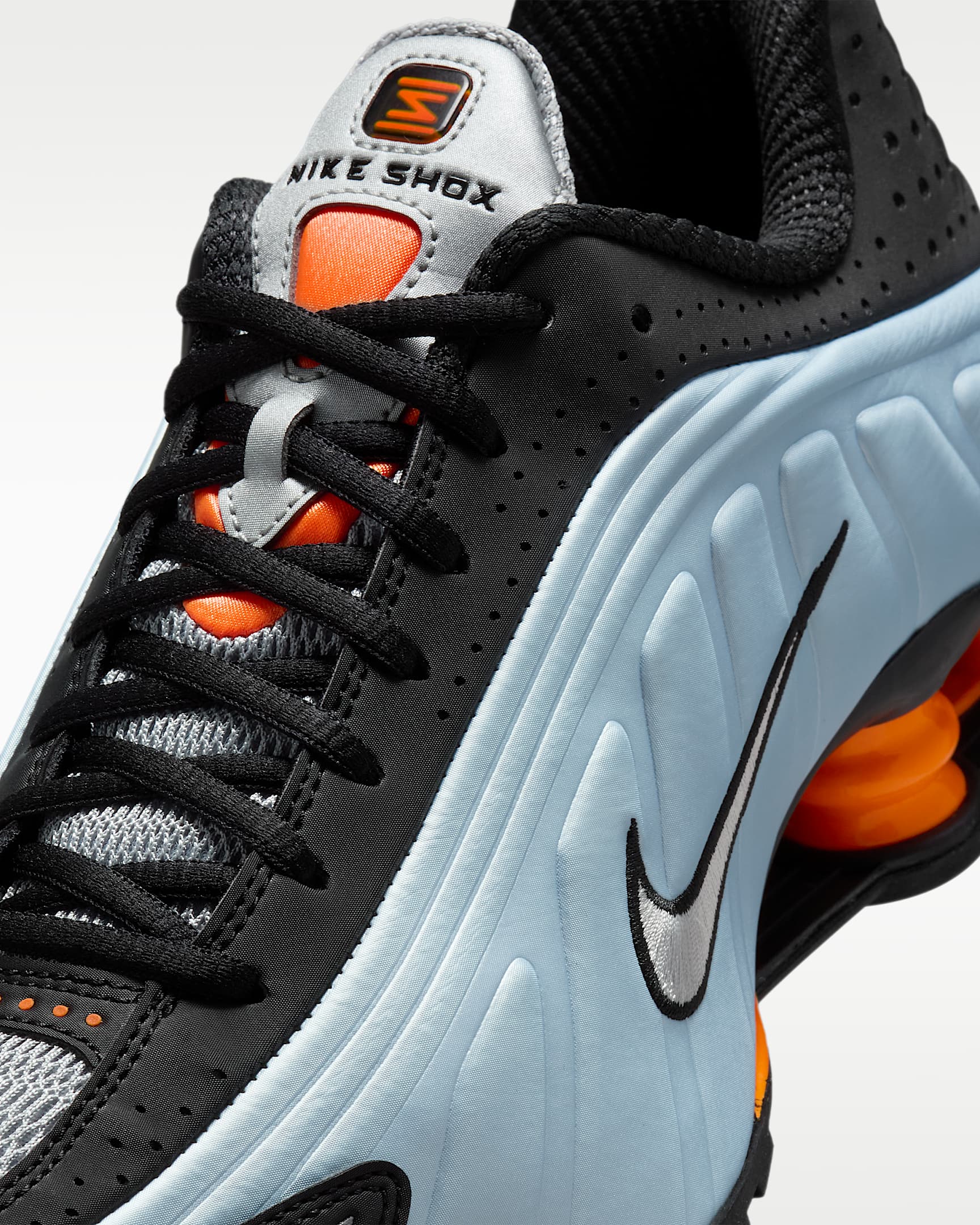 Tenis para mujer Nike Shox R4 - Tinte azul/Naranja total/Negro/Plata metalizado