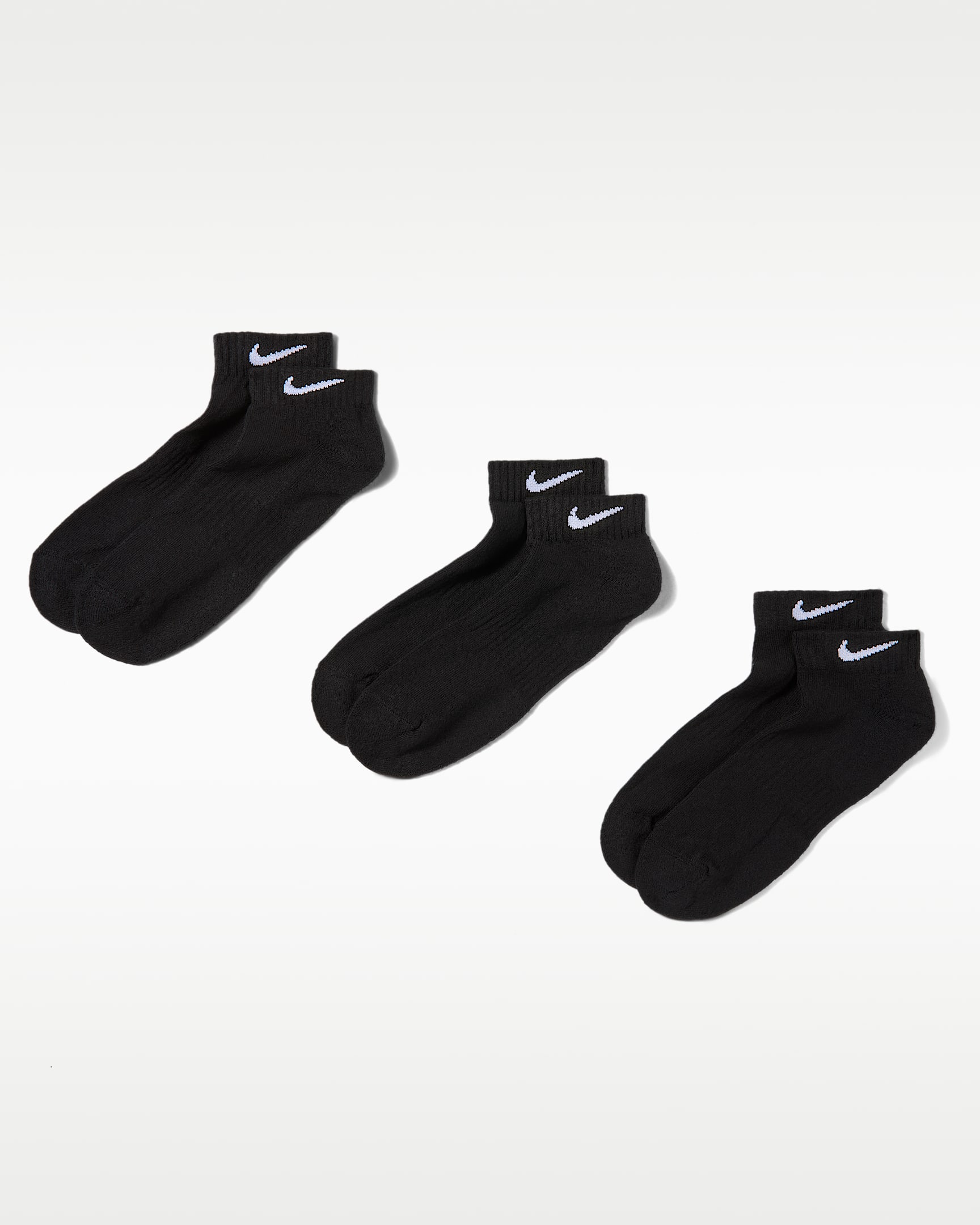 Nike Everyday Cushioned Training Low Socks (3 Pairs) - Black/White