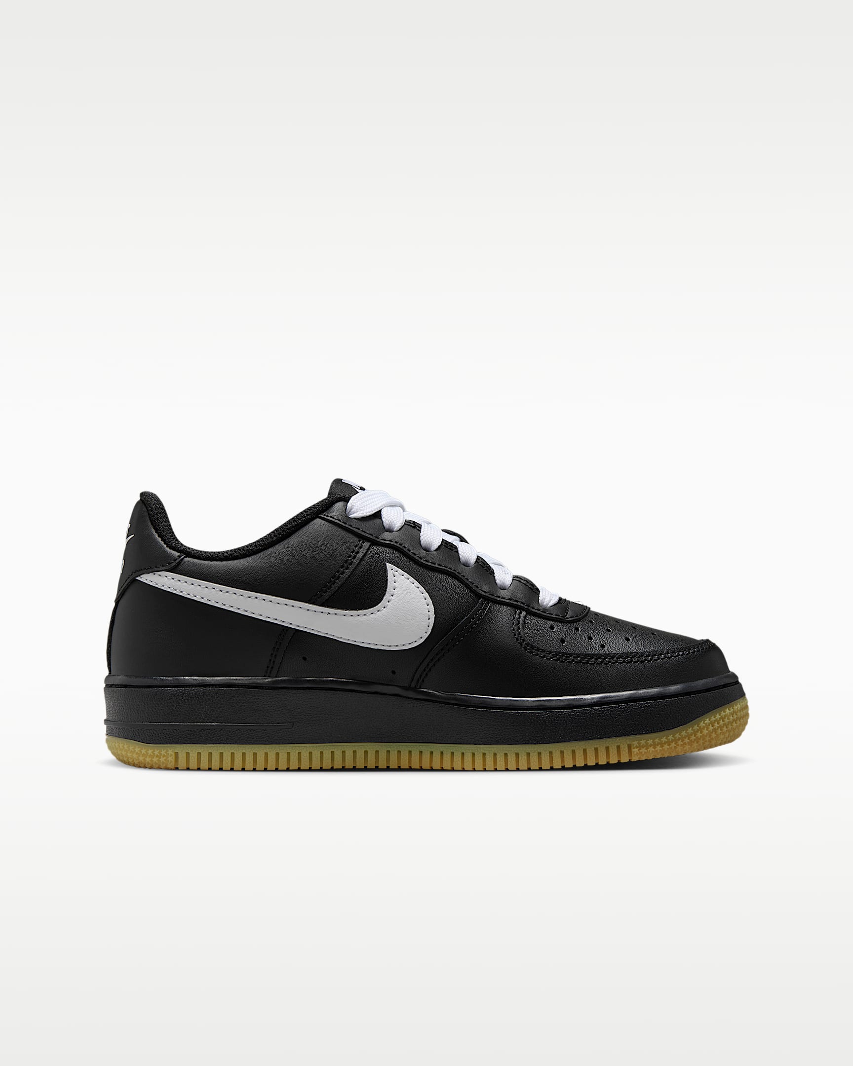 Nike Air Force 1 LV8 Big Kids' Shoes - Black/Gum Light Brown/White