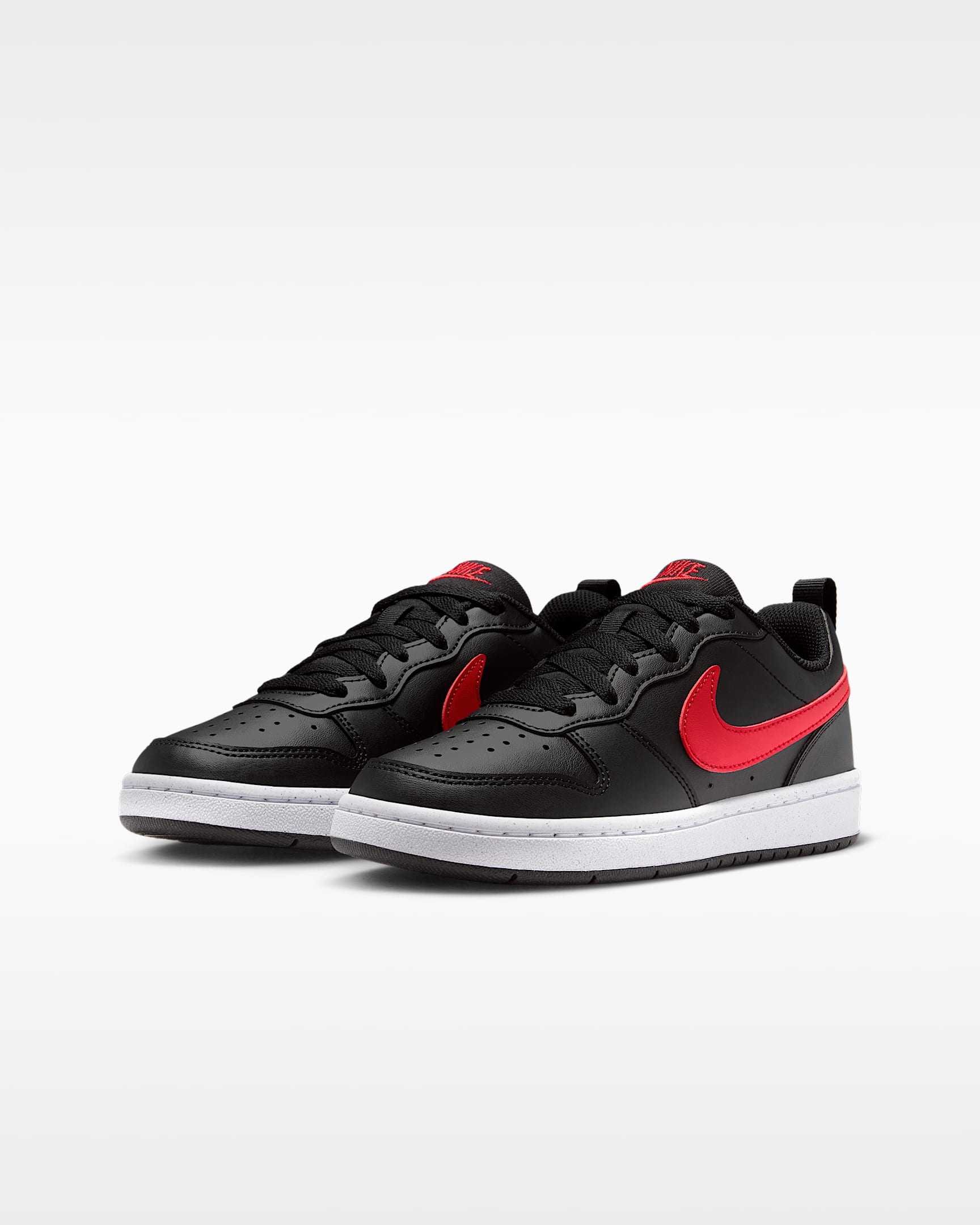 Nike Court Borough Low Recraft Older Kids' Shoes - Black/White/University Red